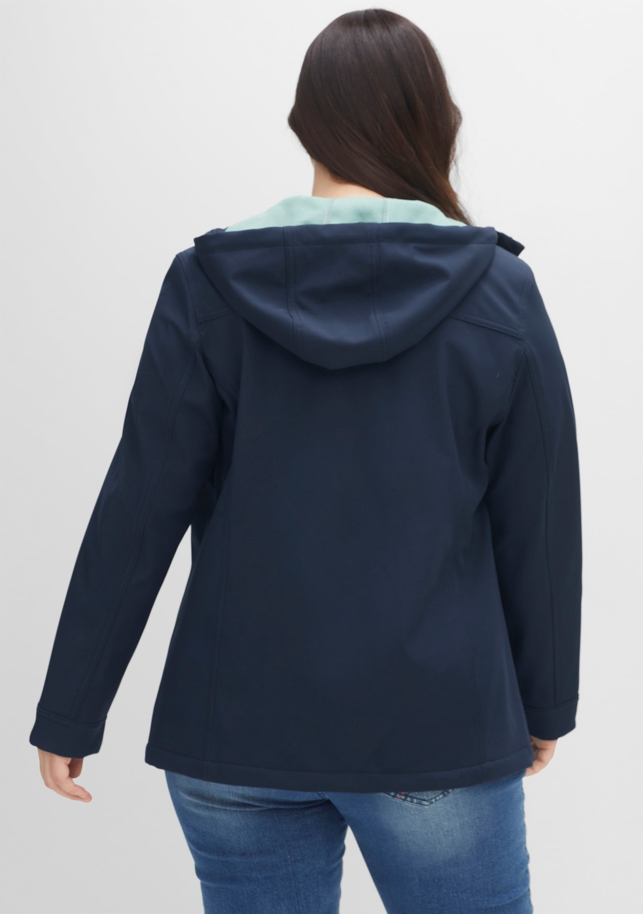 Softshelljacke SHEEGO, Damen, Gr. 48, blau (nachtblau), 94% Polyester, 6% Elasthan, Innenseite:100% Polyester, unifarben, Jacken Softshelljacke 3