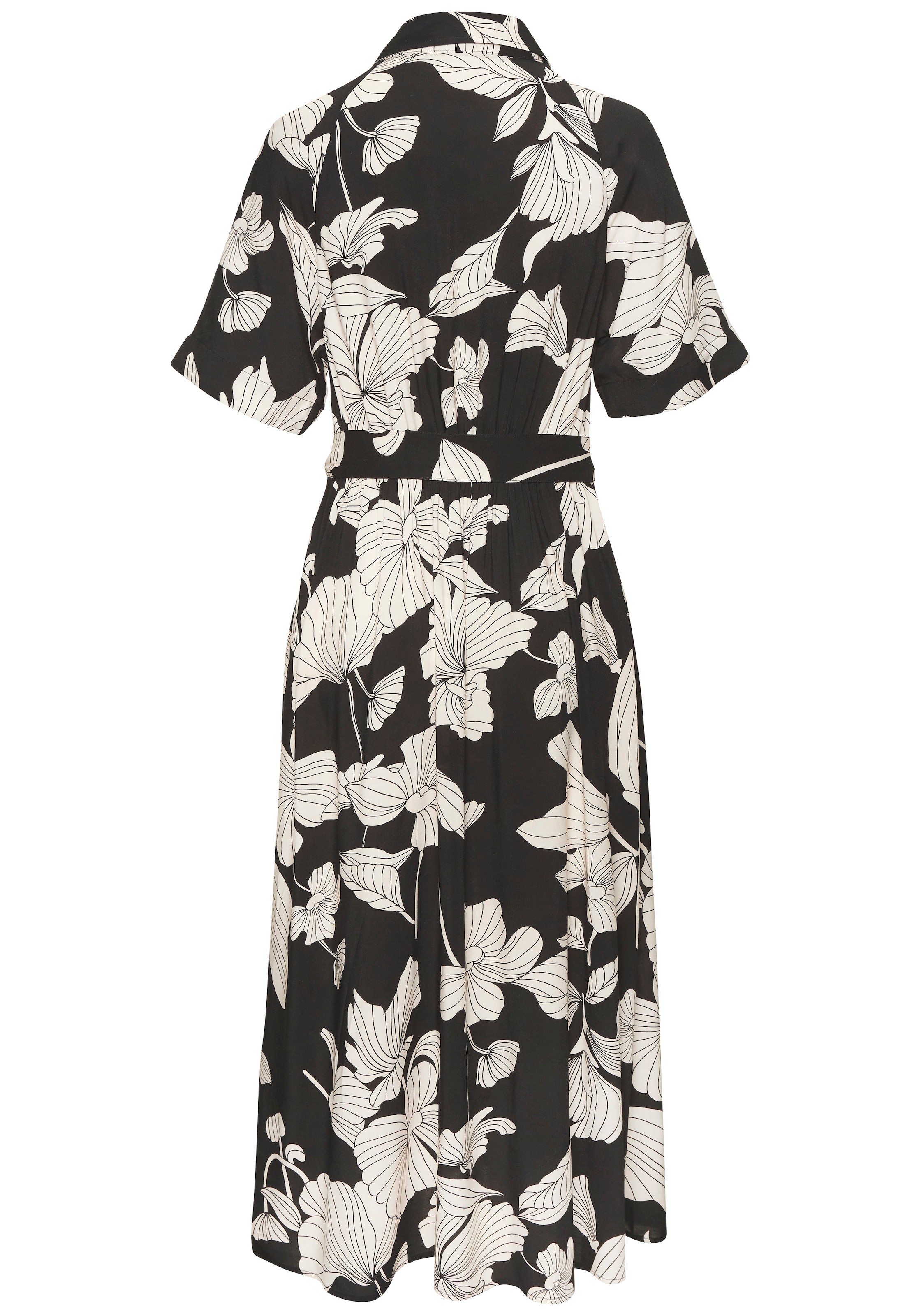 Vivance Hemdblusenkleid, (mit Bindegürtel), mit Blumendruck