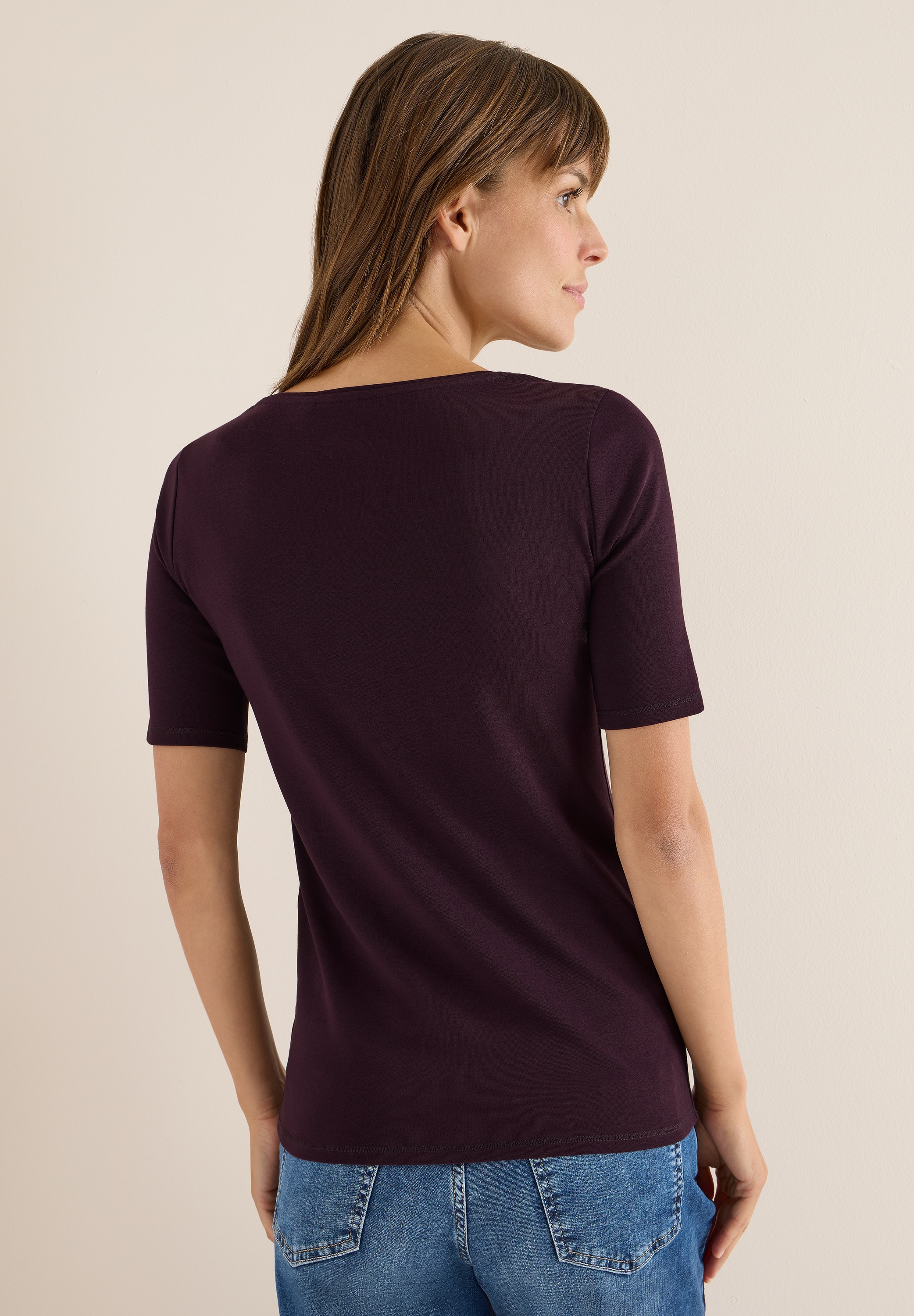 Cecil T-Shirt in Unifarbe günstig online kaufen