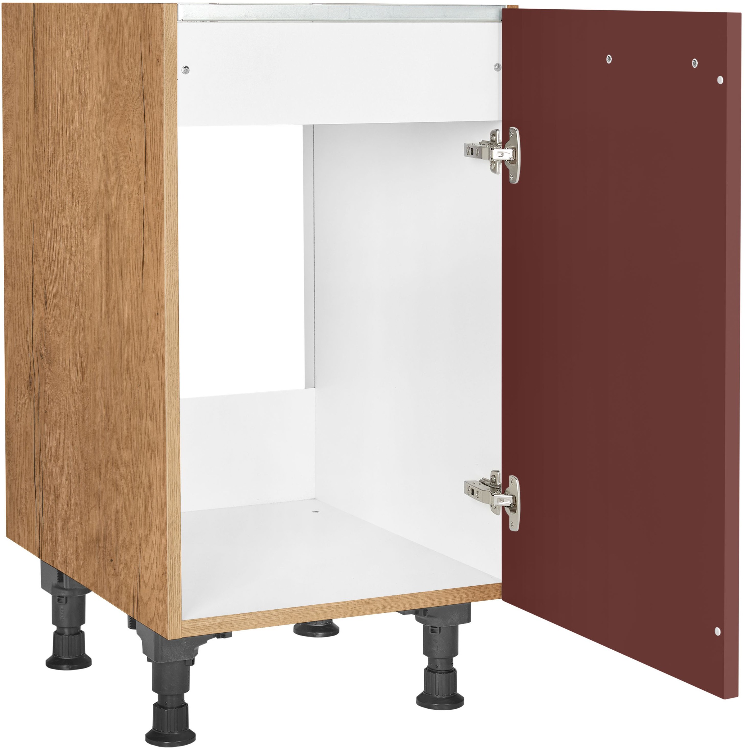 nobilia® Spülenschrank »"Easytouch", Ausrichtung wählbar, vormontiert, in den Breiten«, 45 und 60 cm, mit höhenverstellbaren Sockelfüßen