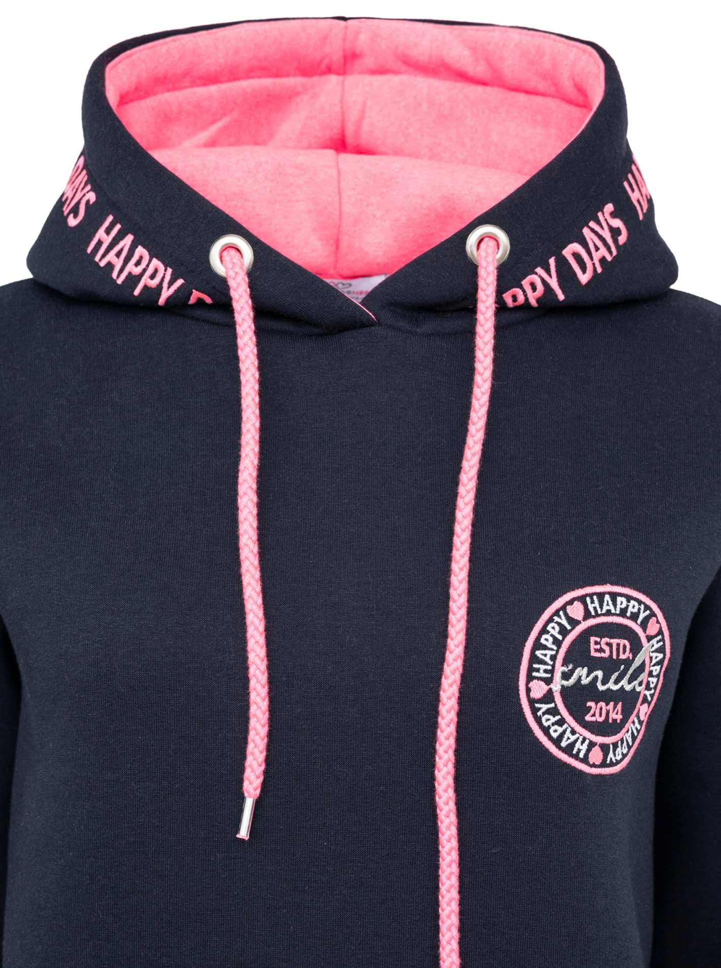 Zwillingsherz Hoodie »"Happy Days"«, mit gestickten pinken Details