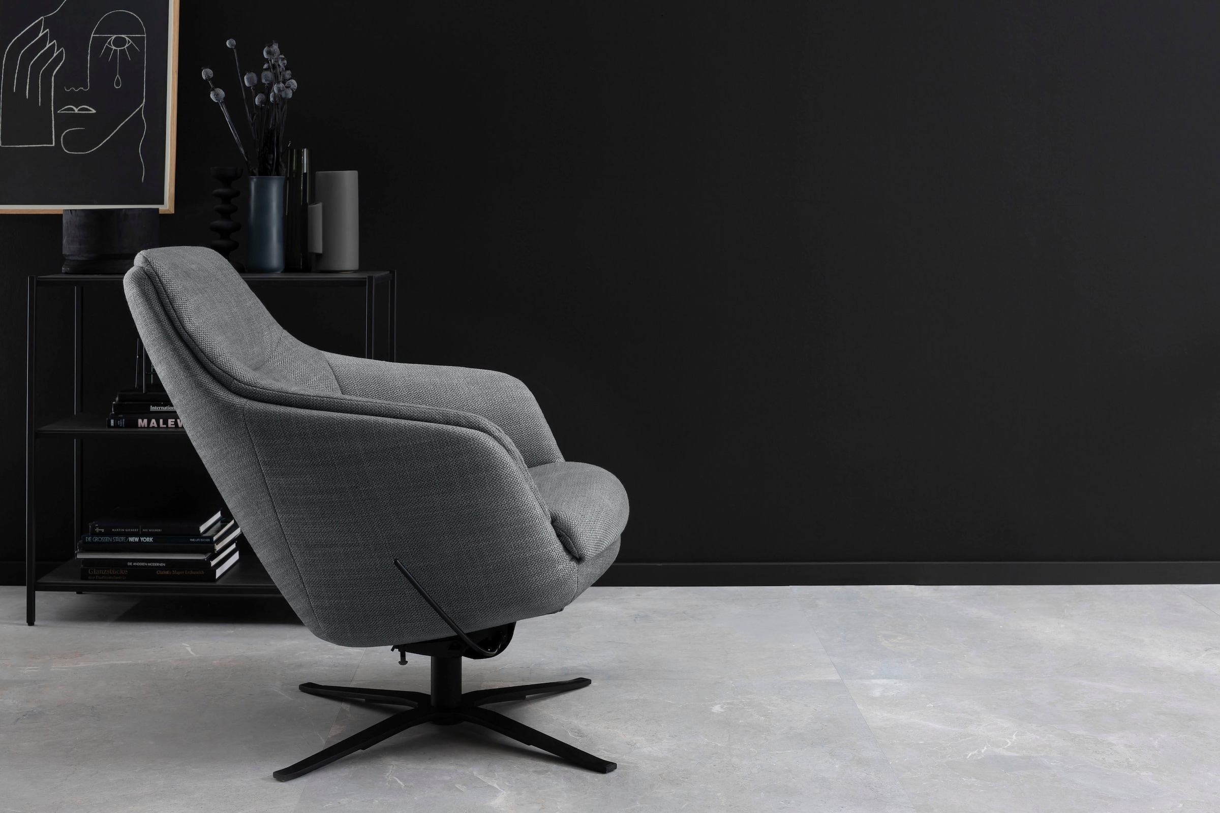 SCHÖNER WOHNEN-Kollektion Drehsessel »Sky Sessel bequemer Loungesessel mit tollem Sitzkomfort«, wahlweise mit Wippfunktion für noch mehr Wohlfühlkomfort