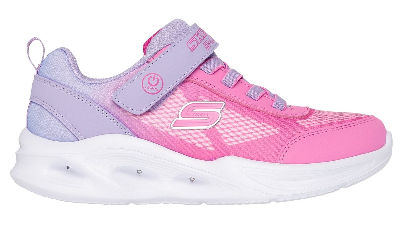Skechers Sneaker »SKECHERS SOLA GLOW LIGHTS«, Slip-OnSneaker, Blink,-Klettverschluss, Größenschablone zum Download