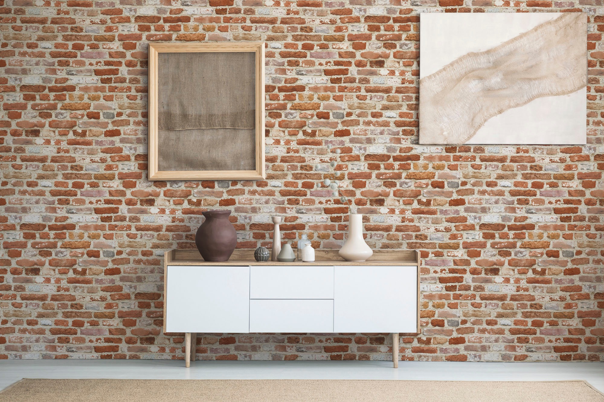 A.S. Création Vliestapete »Bricks & Stones Backstein Steinoptik«, matt-gemustert-neutral, Steintapete Backstein Tapete Tapeten Wohnzimmer Schlafzimmer Küche