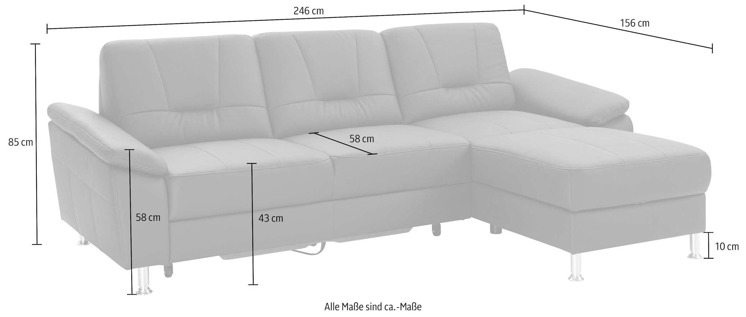 exxpo - sofa fashion Ecksofa »Castello, L-Form«, wahlweise mit Bettfunktion