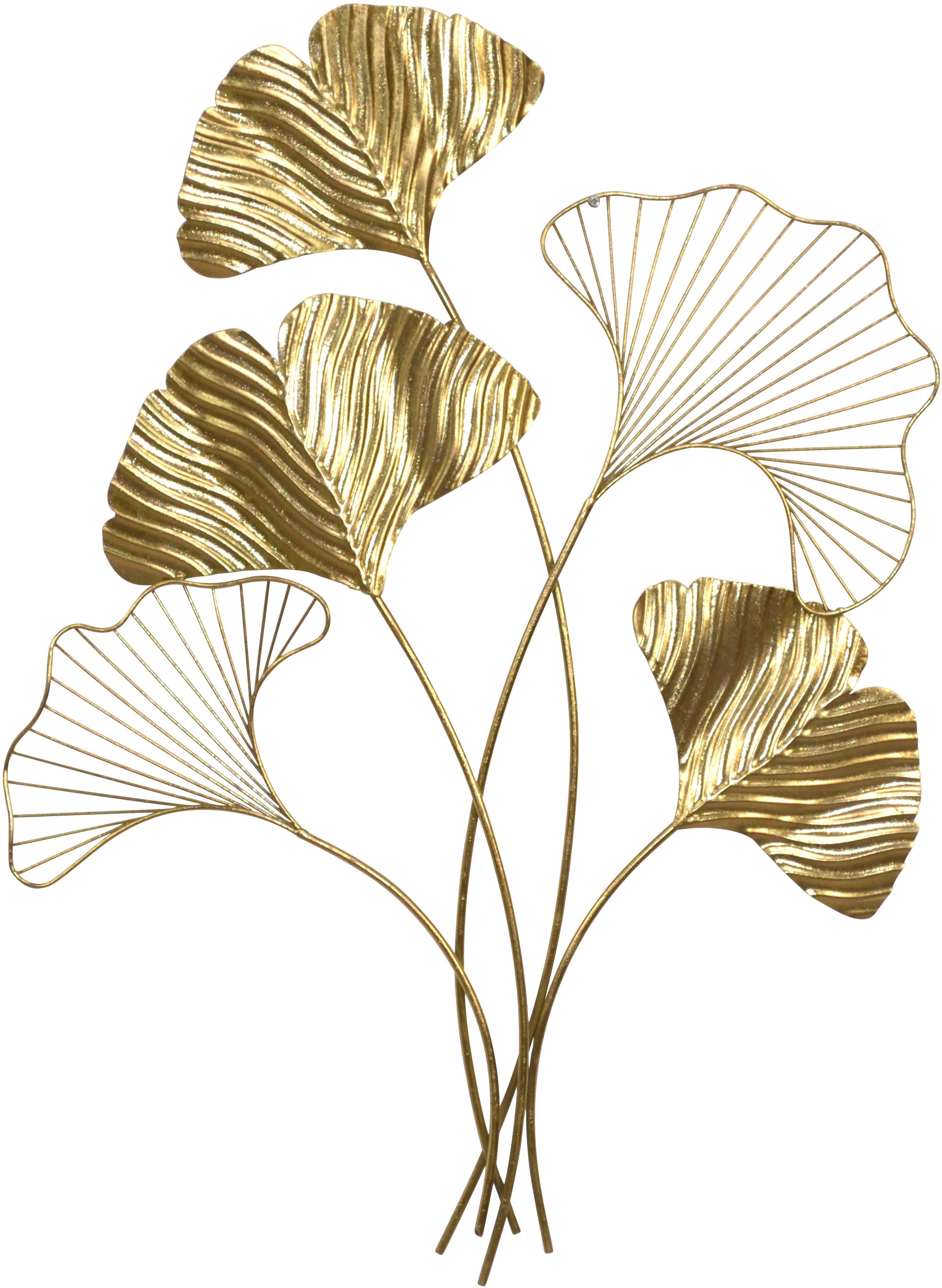 HOFMANN LIVING AND MORE Wanddekoobjekt "Wanddekoration" Ginkgo-Blätter gold günstig online kaufen