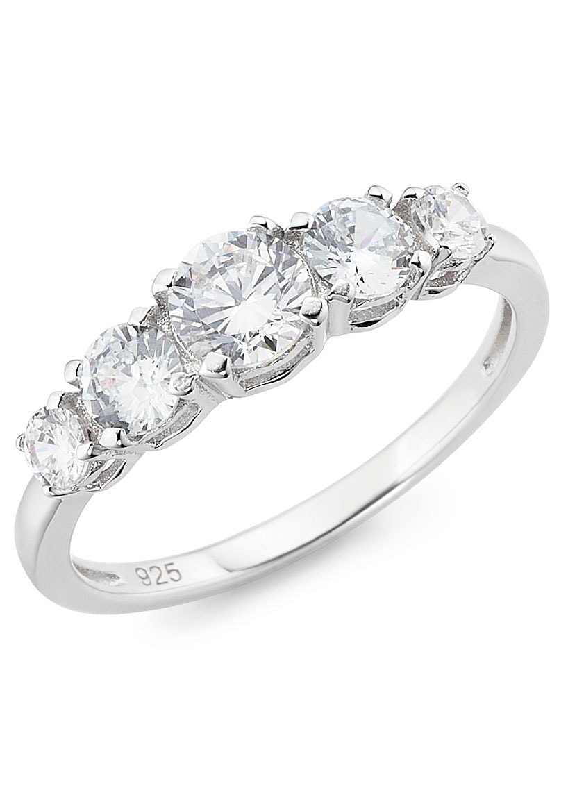 Fingerring FIRETTI "Schmuck Geschenk Silber 925 Silberring Verlobungsring" Gr. 56, silber (silberfarben, kristallweiß), Fingerringe, Damen, 56, Silber 925 (Sterlingsilber), 2,8mm, Fingerring, mit Zirkonia (synth.)