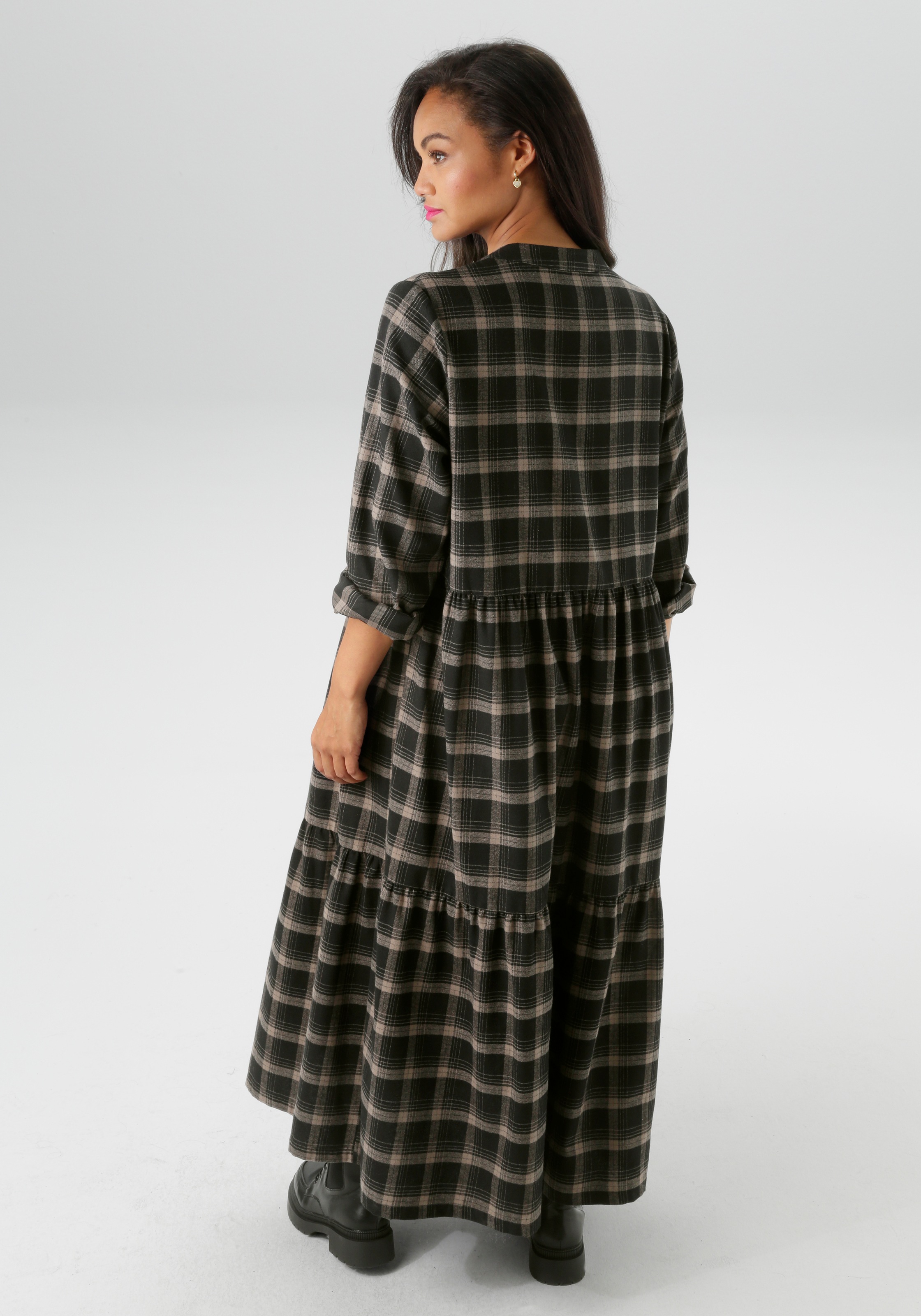 Aniston PLUS Karokleid, aus weicher Flanell mit Karo - NEUE KOLLEKTION günstig online kaufen