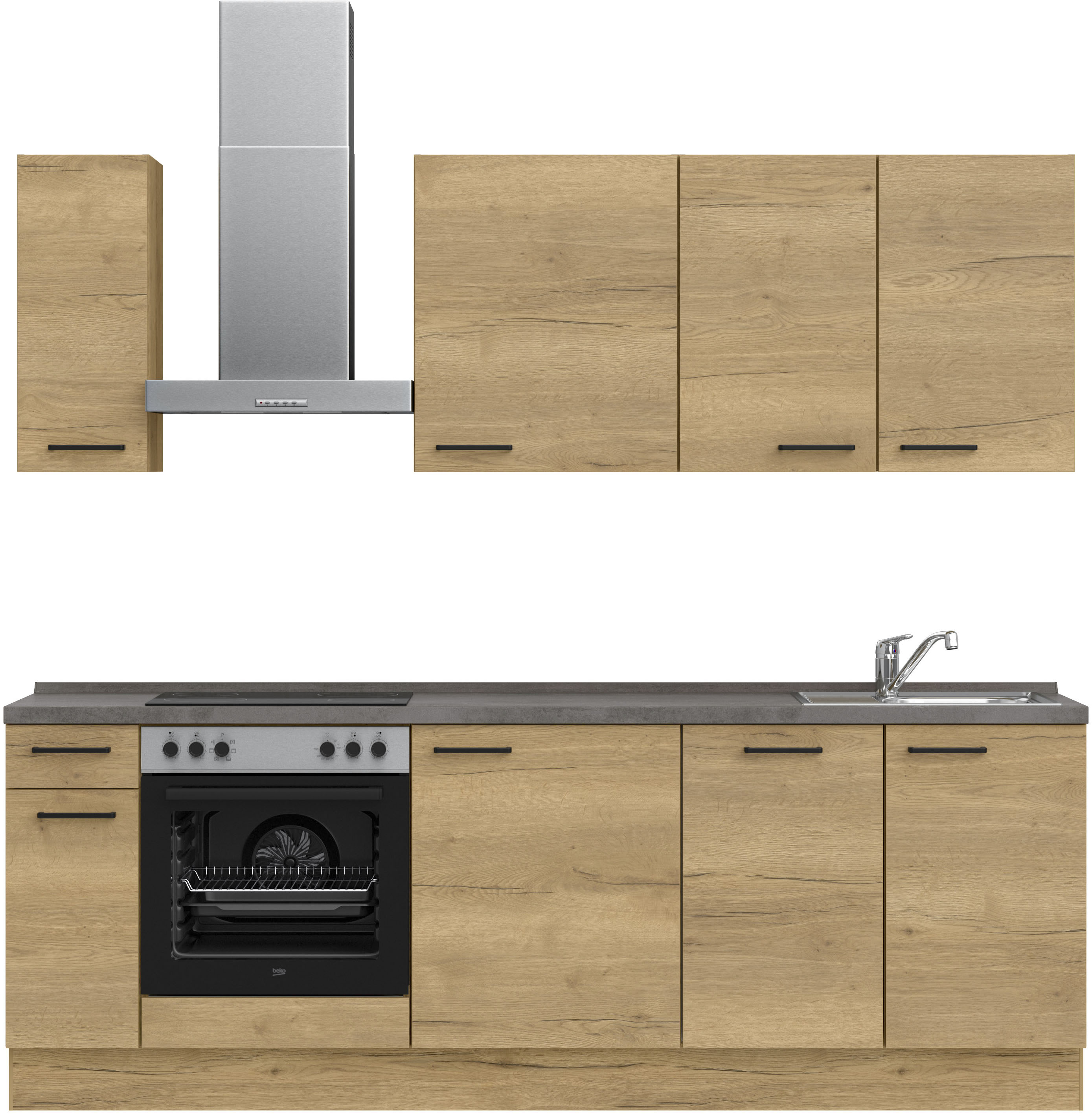 nobilia ""Structura I", NEU: individuell anpassbar mit gratis Profi-Beratung" vormontiert, Breite 240 cm, Ausrichtung wählbar, wahlw. mit E-Geräten