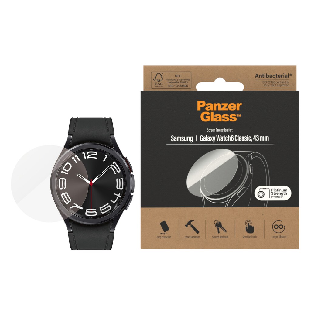 PanzerGlass Displayschutzglas »Screen Protector«, für Samsung Galaxy Watch 6 Classic, 43 mm