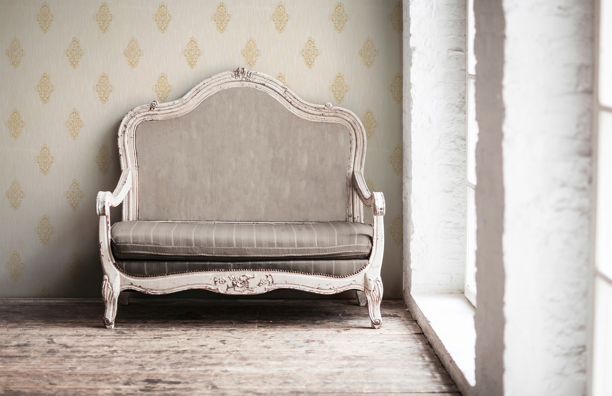 Architects Paper Textiltapete »Luxury wallpaper«, Barock-ornamental-gemustert, Textil Tapete Barock Metallic Effekt Tapeten Wohnzimmer Schlafzimmer