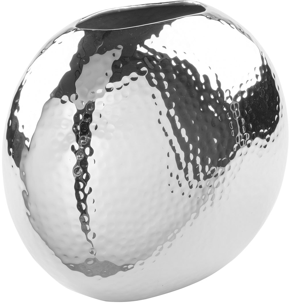 Fink Tischvase "LUNA" Vase, Dekovase aus Eisen, vernickelt, mit länglicher günstig online kaufen