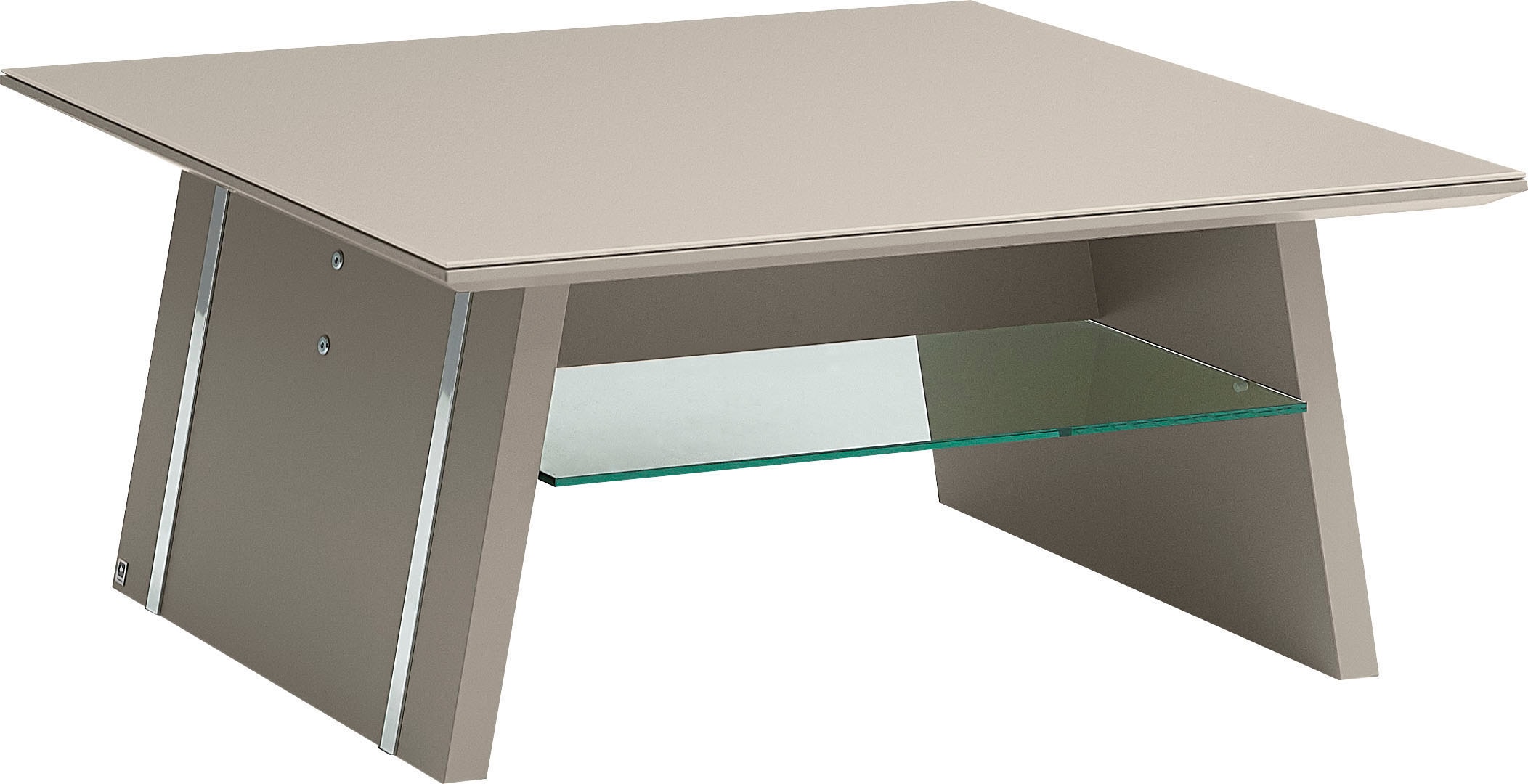 LEONARDO Couchtisch »Cube«, mit Sicherheitsglas und edlem MDF Holz, Breite 90 cm