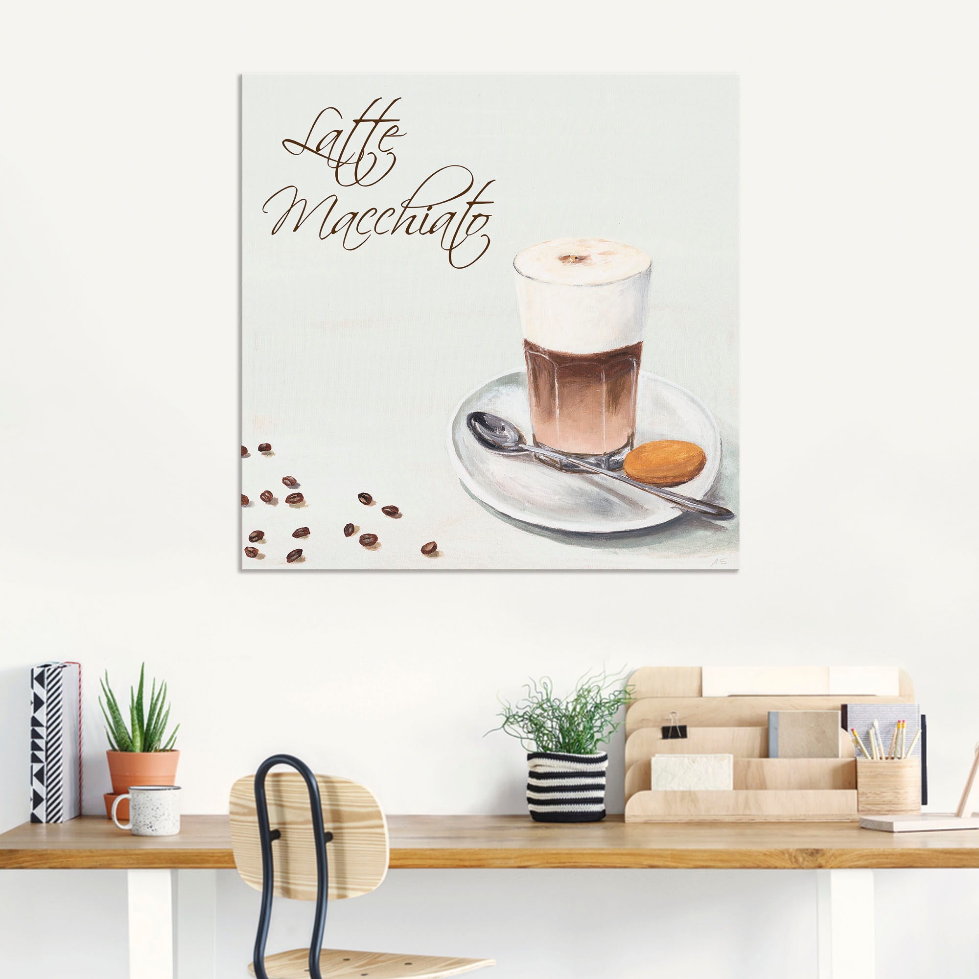 Artland Alu-Dibond-Druck »Latte Macchiato II«, Getränke, (1 St.), für Innen- und Außenbereich geeignet, Outdoorbild