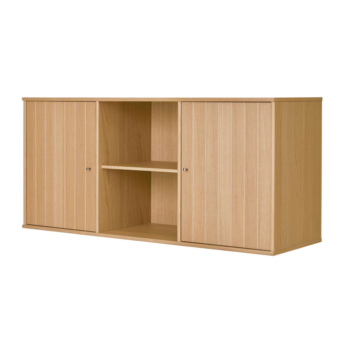 Hammel Furniture Sideboard »Mistral, Hochwertig Schrank, hängend/stehend, mit 2 gerillten Türen«, und 3 verstellbare Einlegeböden, B: 132 cm, anpassungsbar Designmöbel