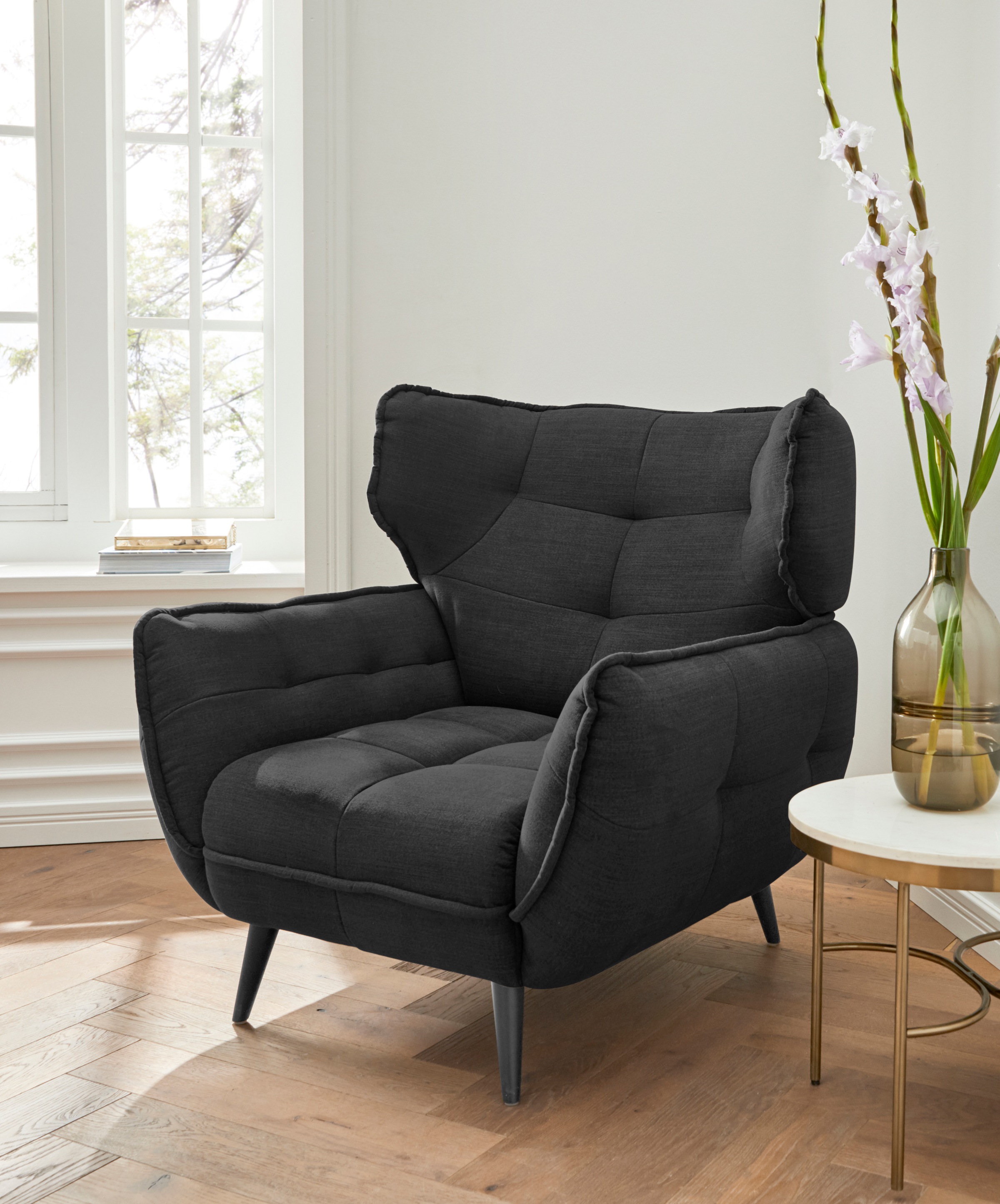 Leonique Sessel "Ariana", Stylischer Hochlehner bzw. Ohrensessel günstig online kaufen