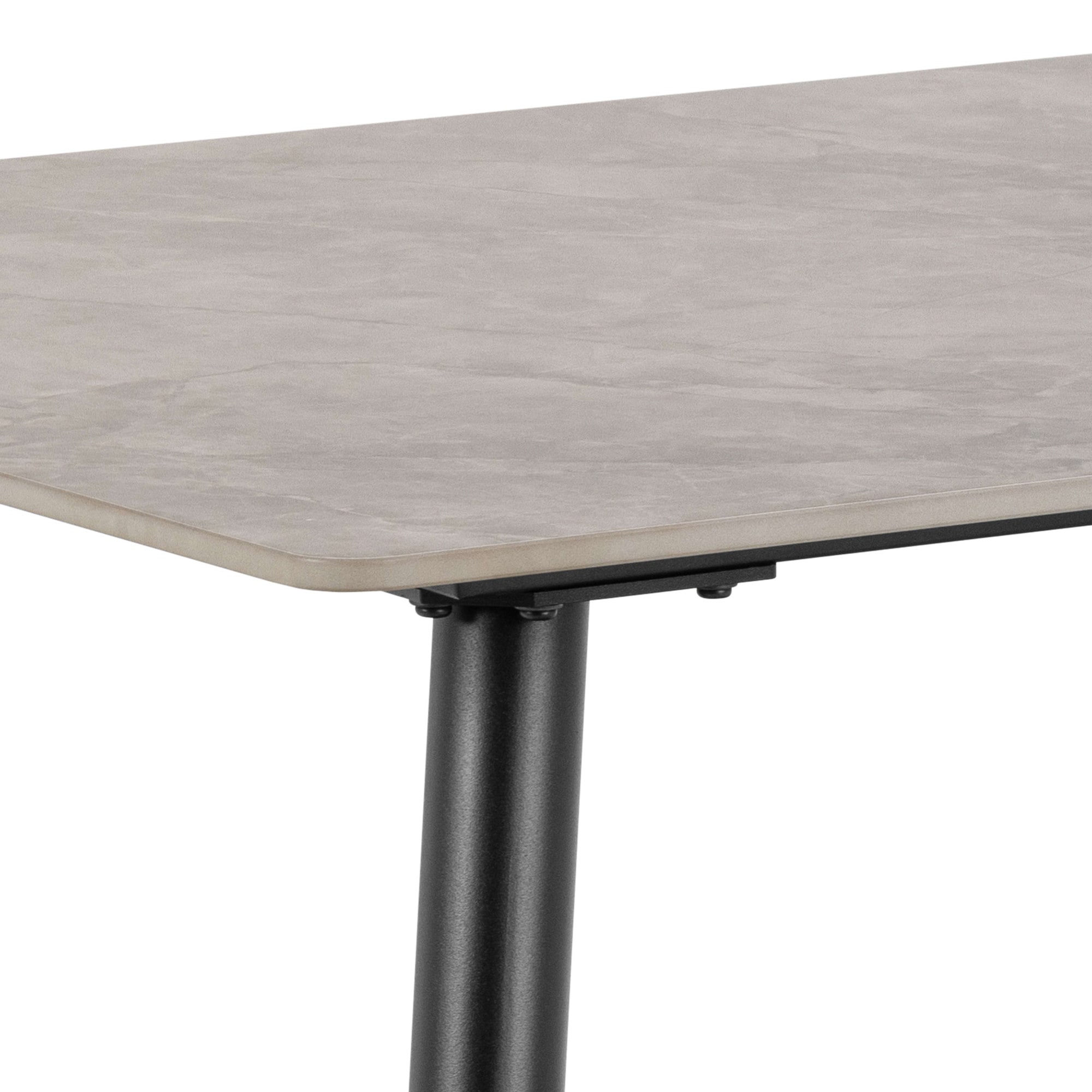 ACTONA GROUP Esszimmer-Set »Essgruppe, Speisetisch mit Stühlen«, (Komplett-Set, 5 St., 1x Tisch + 4x Stühle), Rechteckig Esstisch + 4x Stühle, grau keramik, beige,140x80x75cm