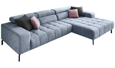 3C Candy Ecksofa »Lecce, wahlweise PUR-Schaumstoff oder  Tonnentaschenfederkern«, Bett im 2,5-Sitzer und teilmotorische  Schlaffunktion im Longchair | BAUR