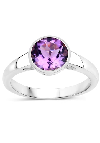 Fingerring »925-Sterling Silber rhodiniert Glänzend Amethyst lila«