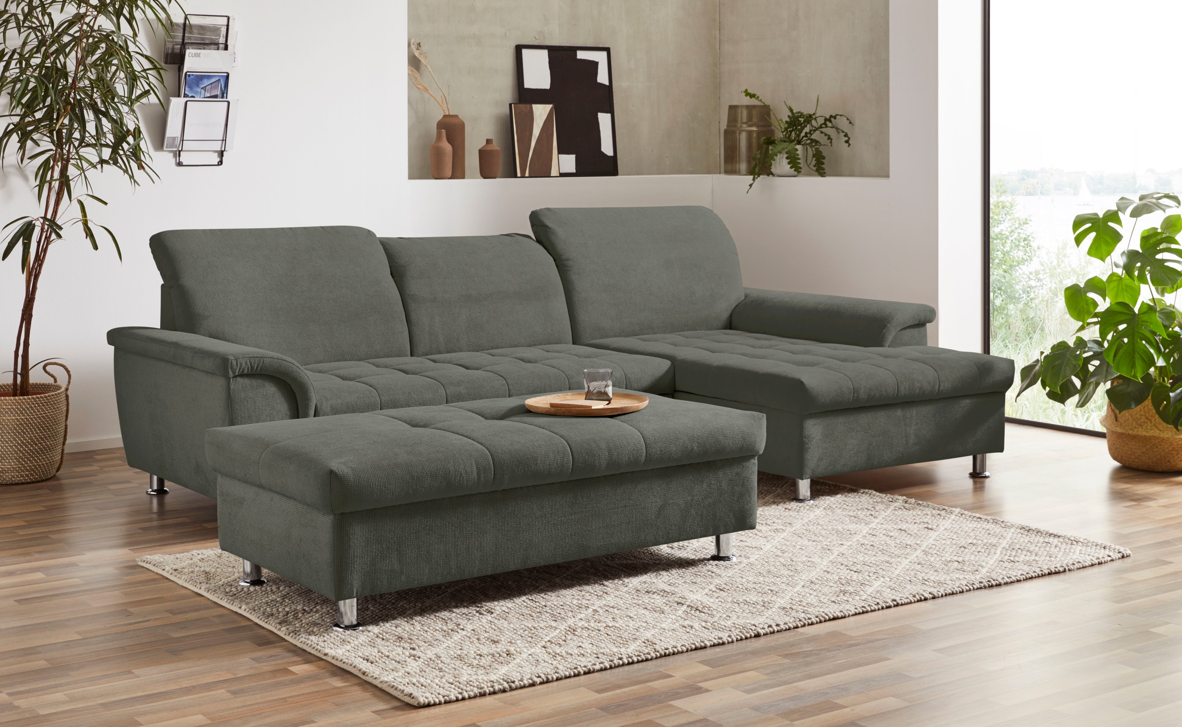 DOMO collection Ecksofa »Franzi L-Form«, wahlweise mit Kopfteilverstellung (dann Tiefe: 170 cm)