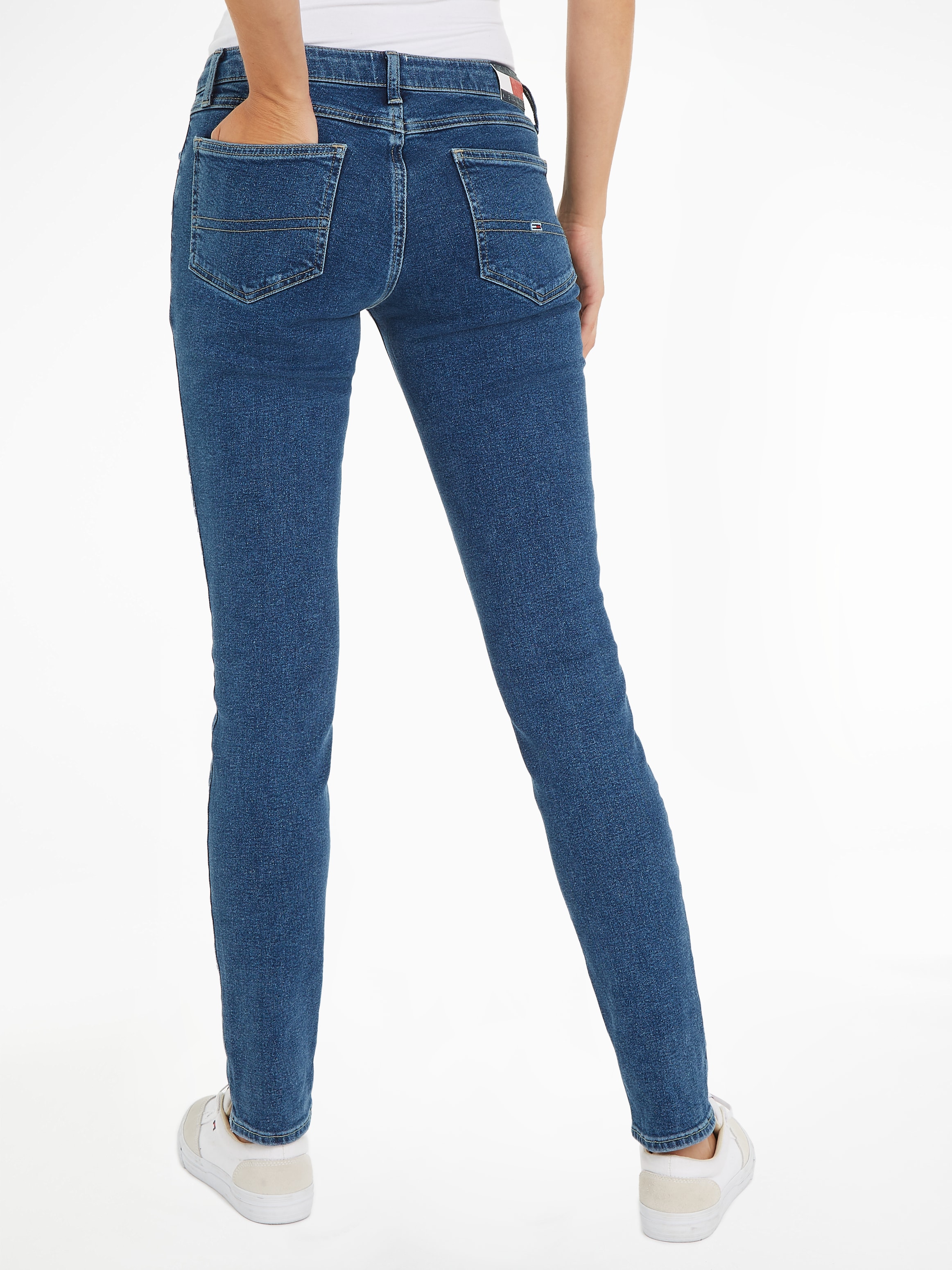 Tommy Jeans Slim-fit-Jeans »Skinny Jeans Marken Low Waist Mittlere Leibhöhe«, mit Faded-Out Effekten