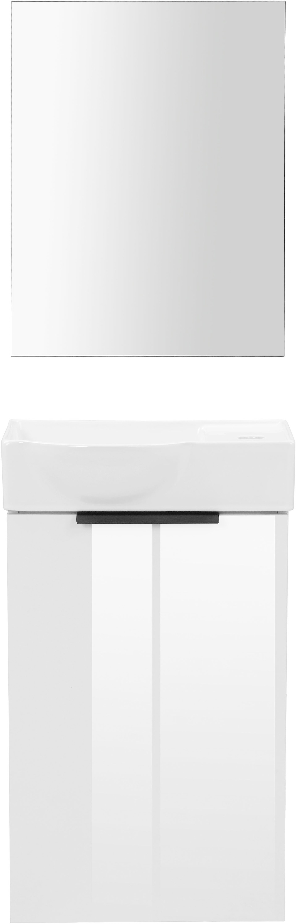 Thumbnail - welltime Badmöbel-Set "Sienna Gästebad platzsparend" Komplett-Set, 3-teilig, 3 Stk. tlg.