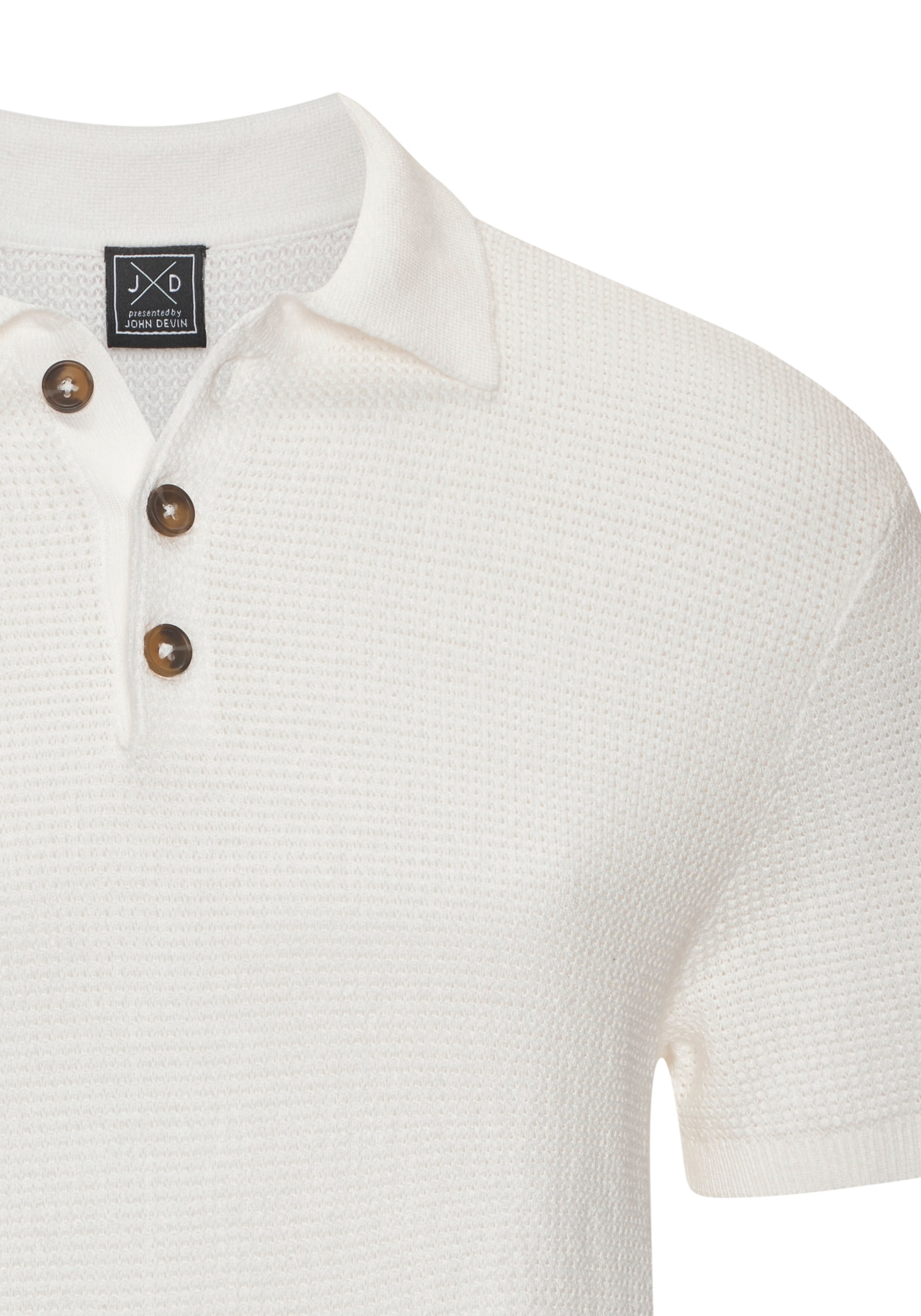 John Devin Poloshirt »- Strick Poloshirt, Regular fit« mit Polokragen und kleiner Knopfleiste