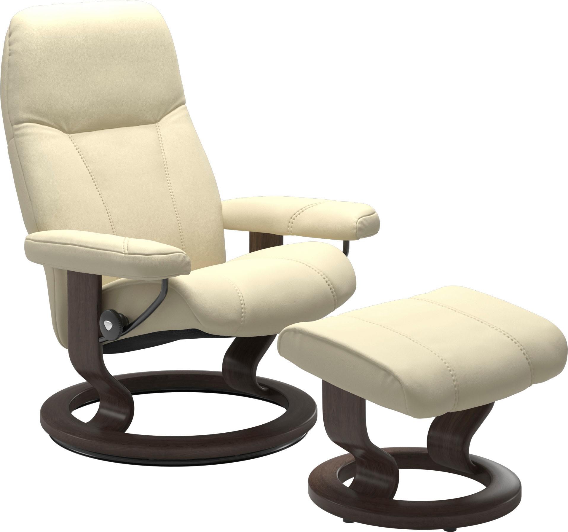 Stressless Relaxsessel "Consul" Set, Relaxsessel mit Hocker, mit Hocker, mit Classic Base, Größe S, Gestell Wenge