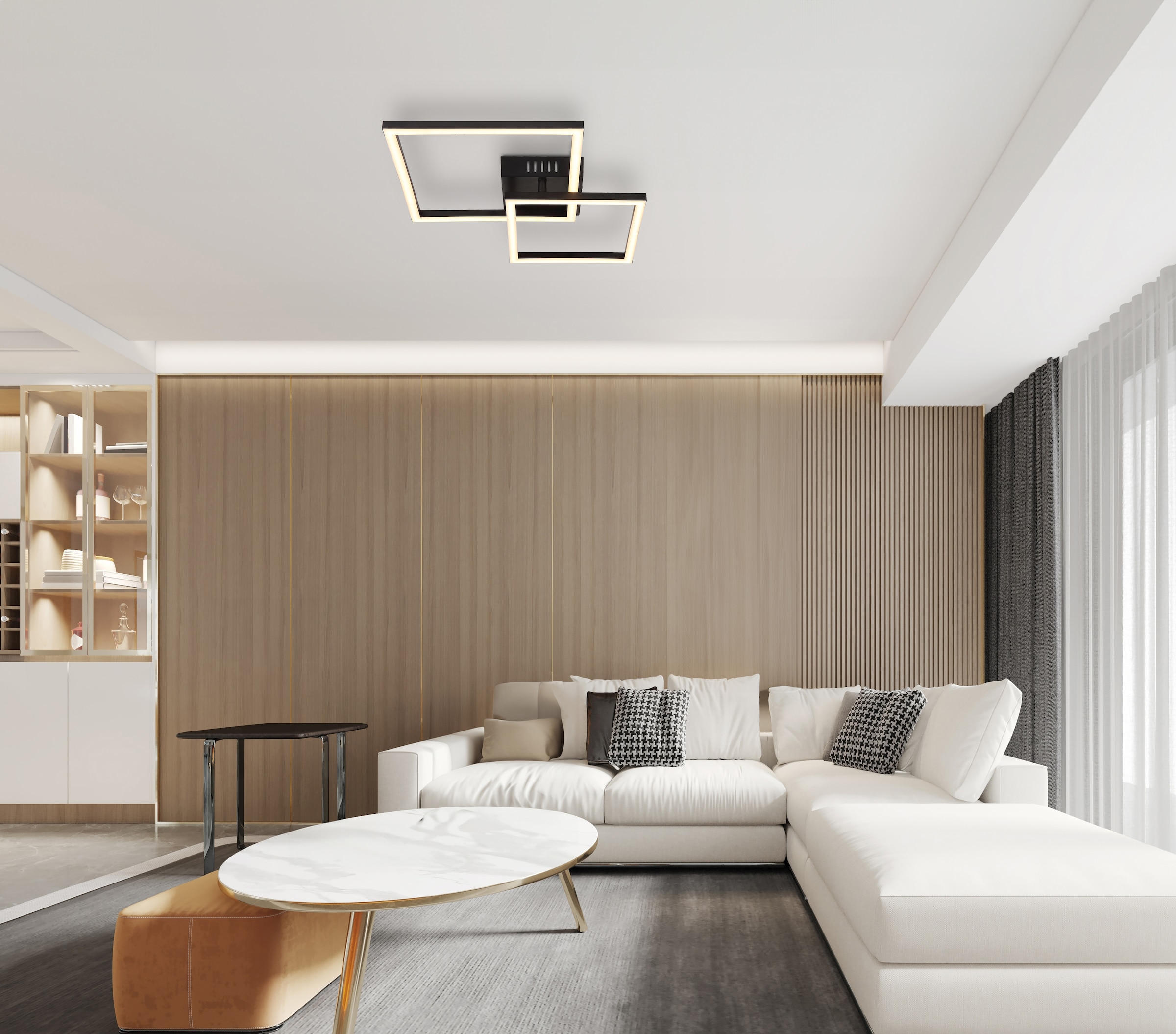 GLOBO LIGHTING LED Deckenleuchte »TYLER«, Leuchtmittel LED-Modul | LED fest integriert, Deckenlampe/Wohnzimmer/Schlafzimmer/modern