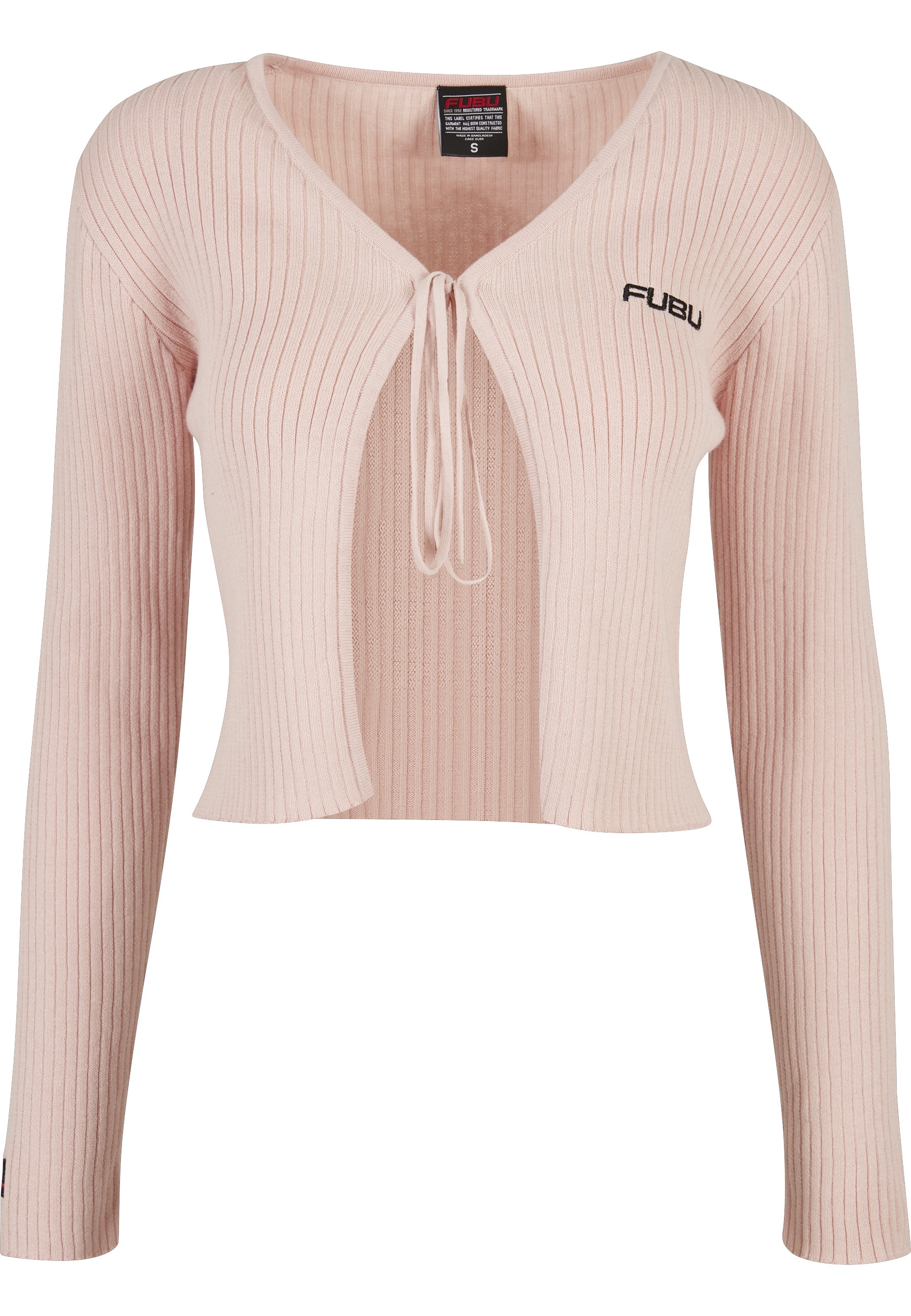 Fubu Cardigan "Fubu Damen FW222-016-1, Corporate Rib Knit Bolero rose" 1 tl günstig online kaufen