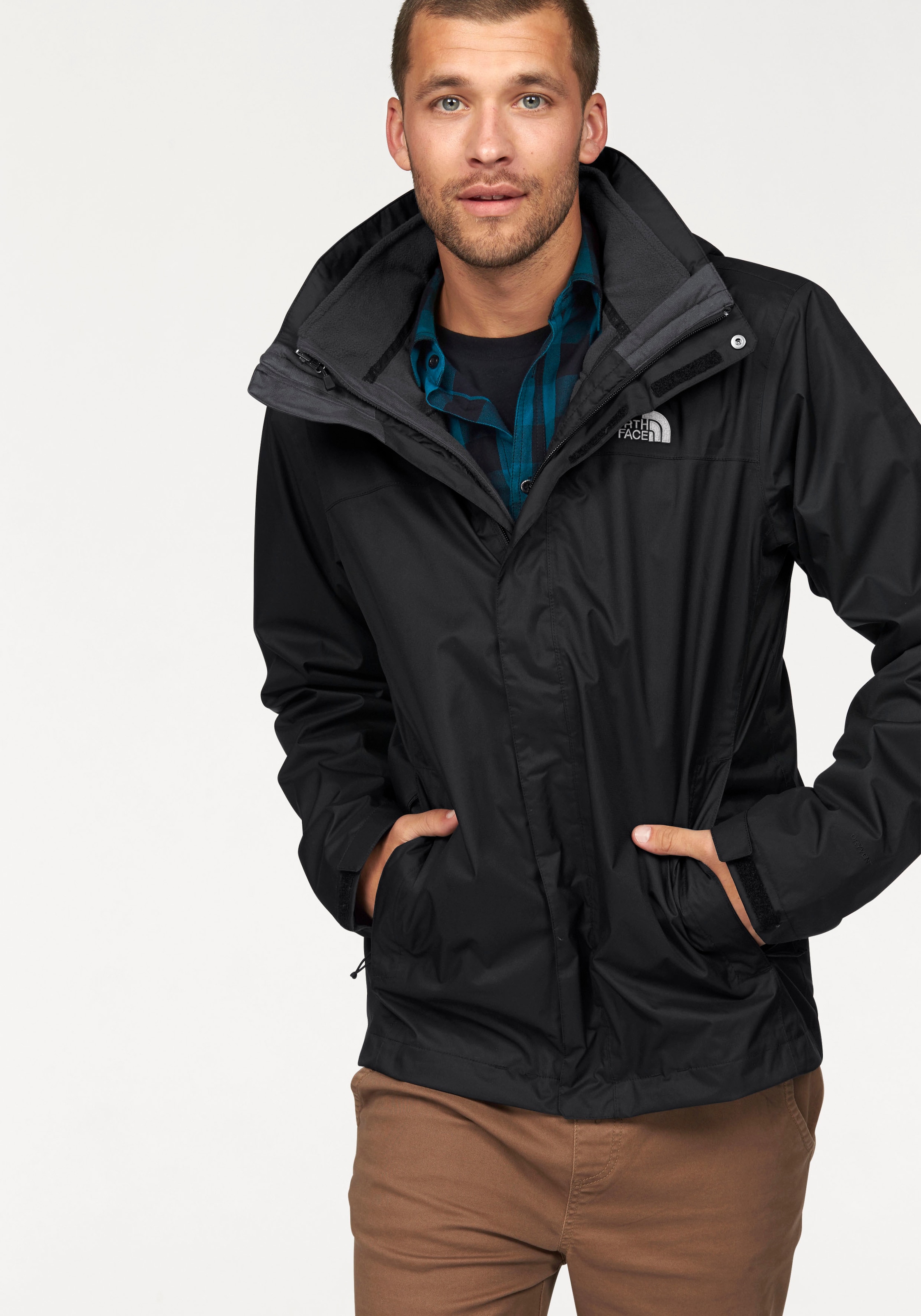 The North Face 3-in-1-Funktionsjacke "EVOLVE II TRICLIMATE", (Set, 2 St.), mit Kapuze, Wasserdicht & Windabweisend & Atm