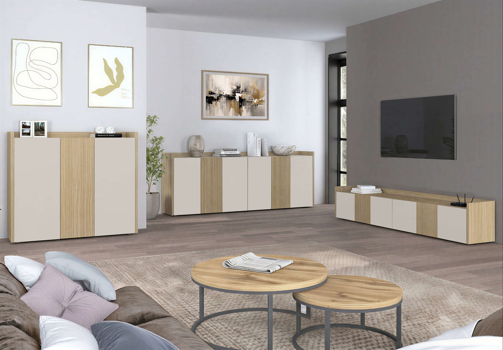 OTTO home Sideboard »Sideboard ALTEA, Kommode, Schrank, Kredenz« 1 Stk. tlg. Mit 6 Drehtüren, 6 Innenfächer, B.220 cm
