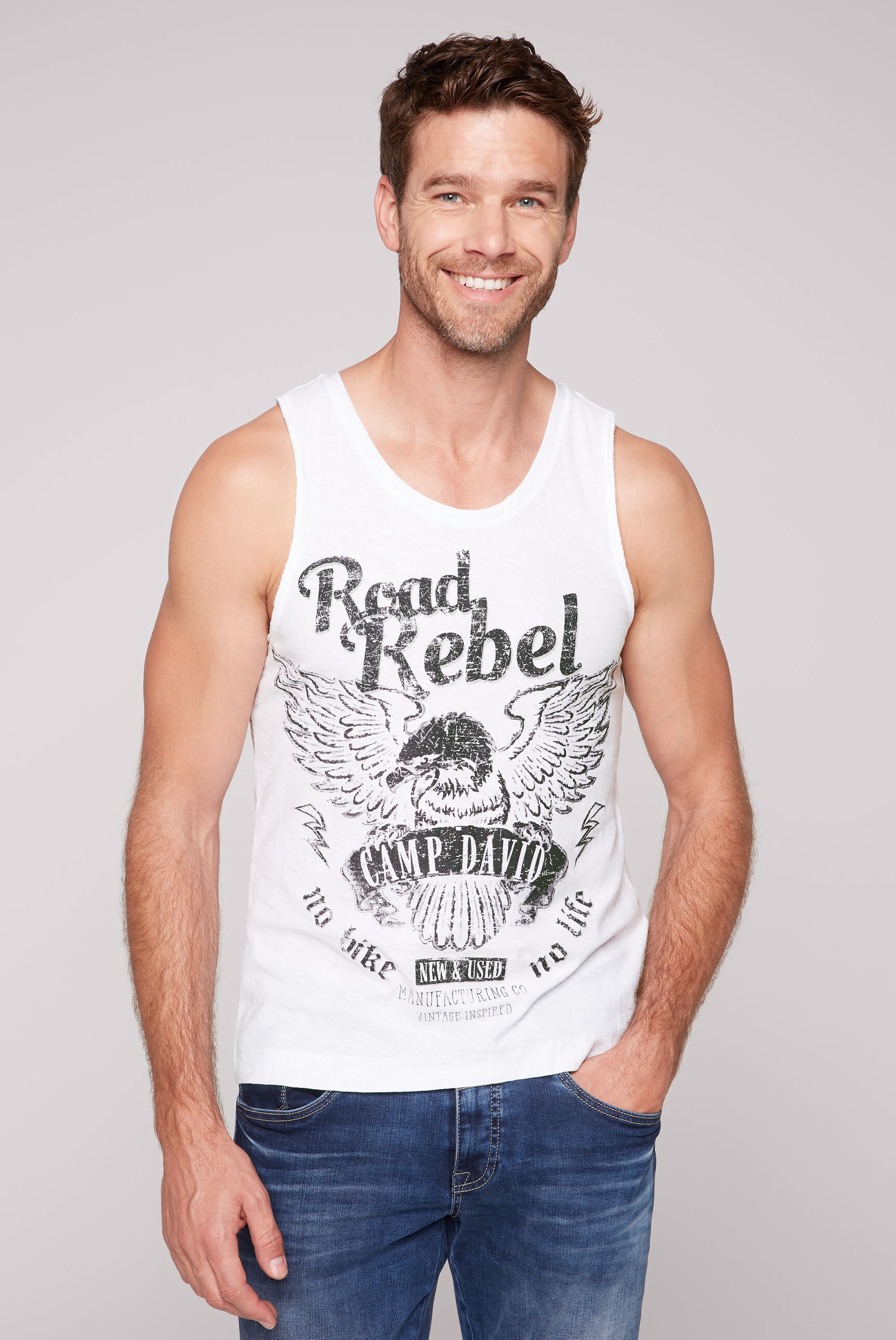 CAMP DAVID Tanktop, mit offenen Kanten