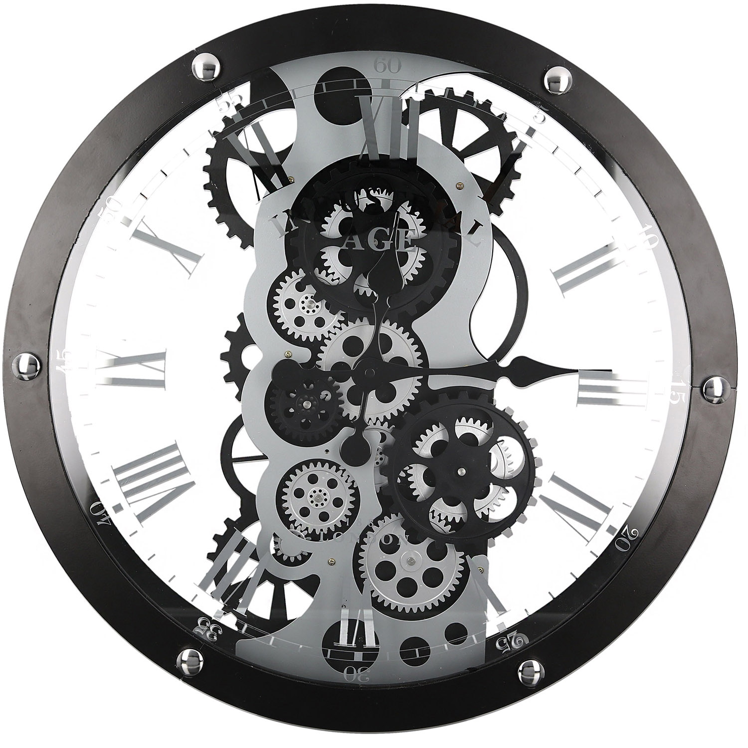 Casablanca by Gilde Wanduhr "Wanduhr rund Industry schwarz H. 52 cm" günstig online kaufen
