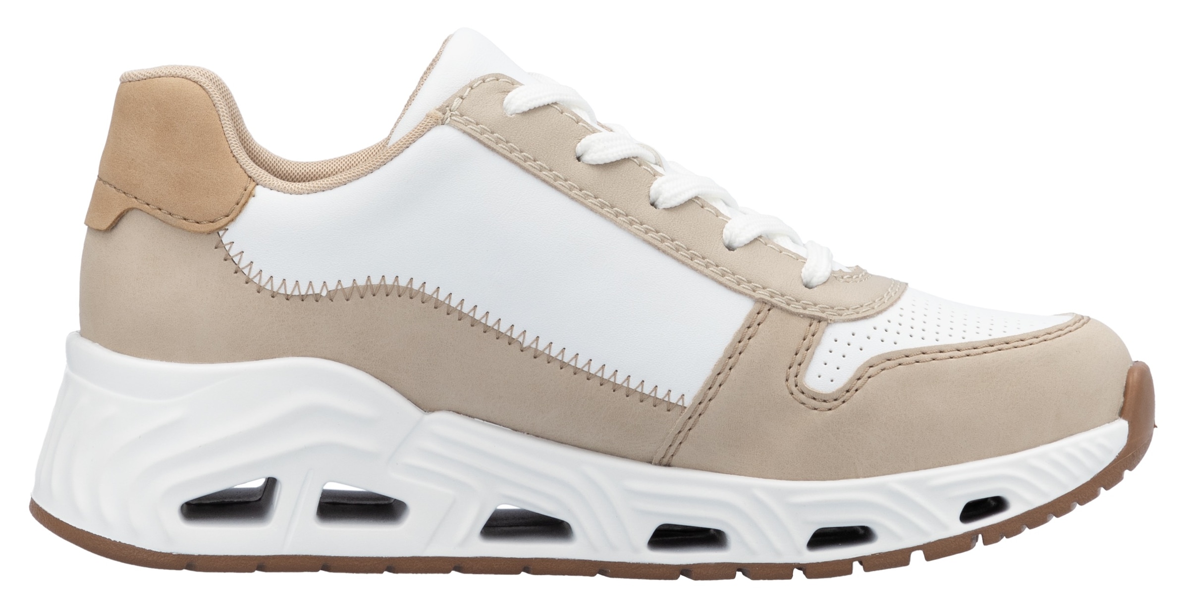 RIEKER Sport Keilsneaker, Schnürschuh, Halbschuh, Freizeitsneaker mit Reißverschluss