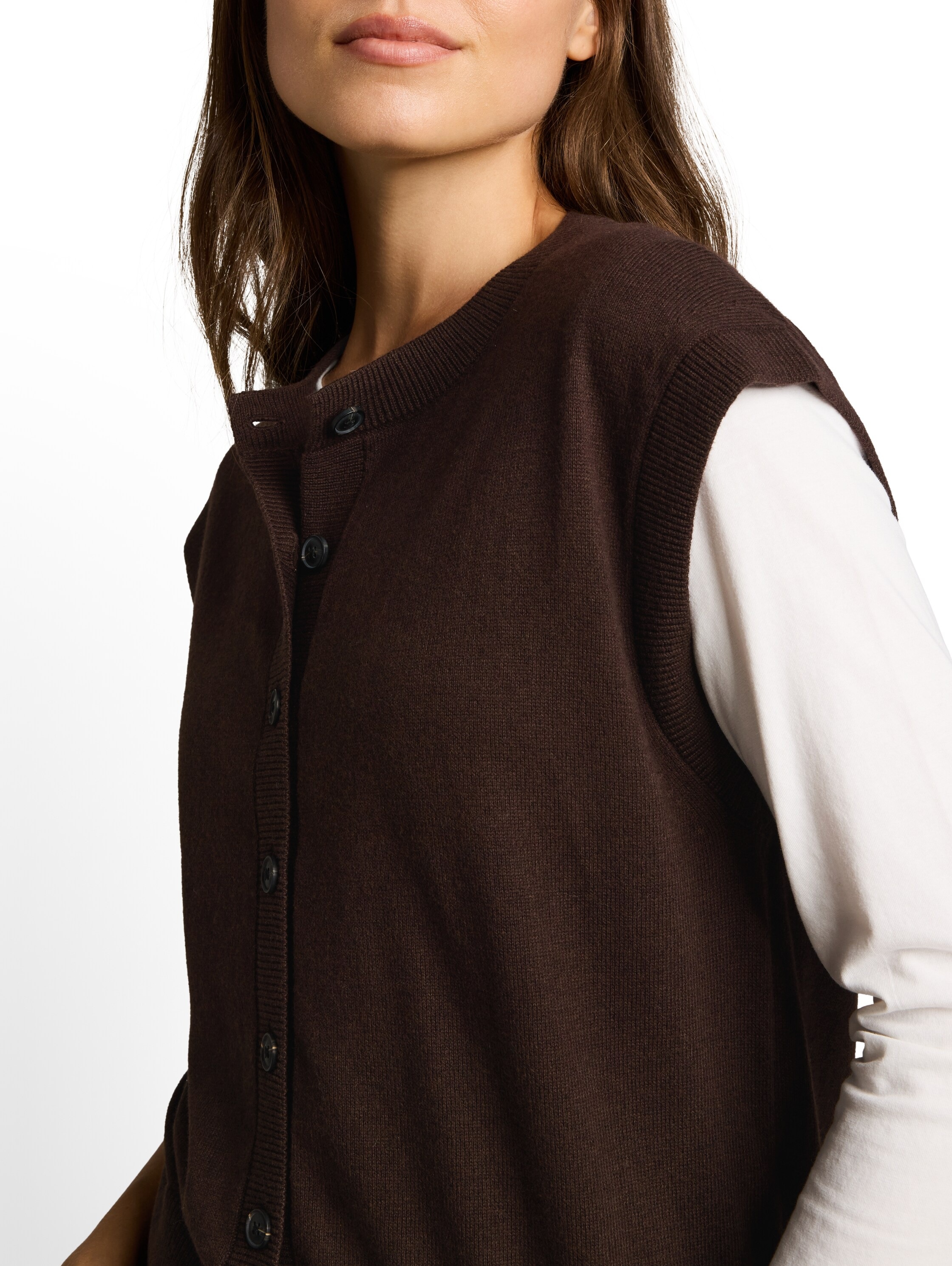 TOM TAILOR Cardigan »Regular« mit Knopfleiste / ohne Ärmel / Strickweste