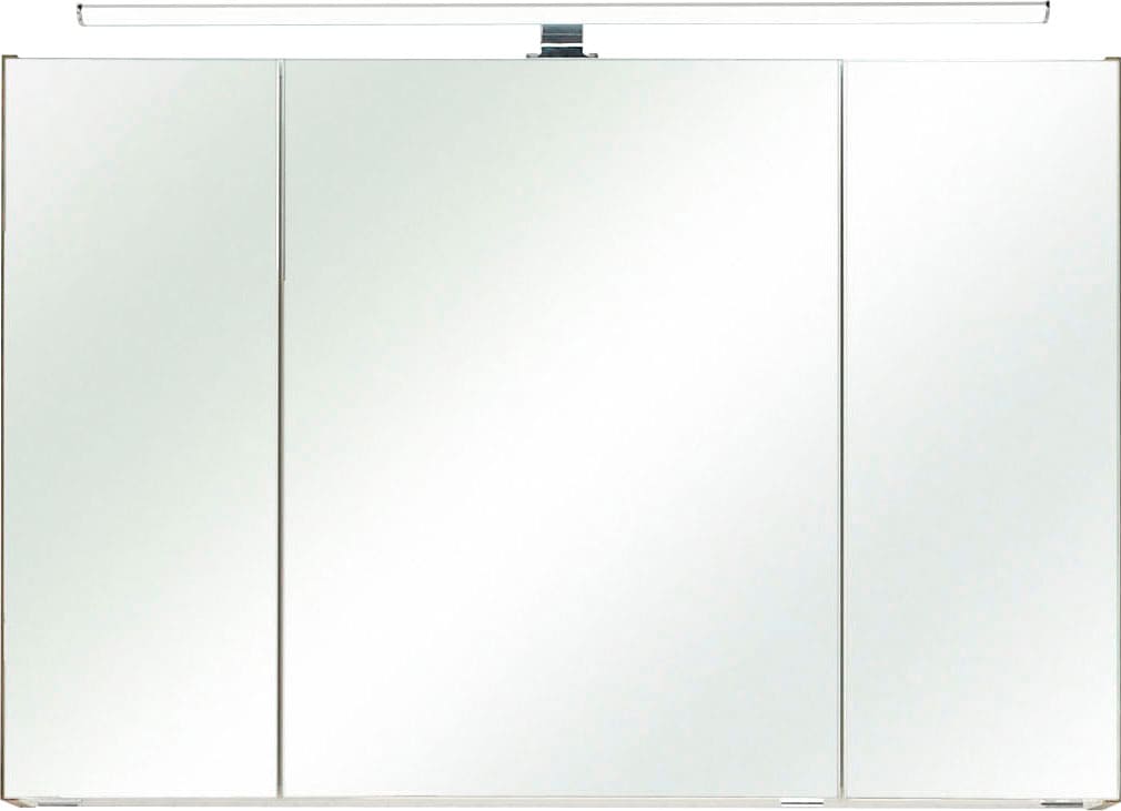 PELIPAL Spiegelschrank »Quickset«, Breite BAUR 3-türig, cm, | bestellen LED-Beleuchtung, 105 Schalter-/Steckdosenbox