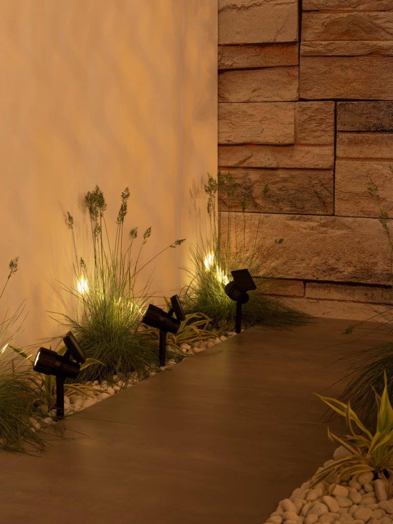 Thumbnail - LUXFORM Gartenstrahler "Solar-Erdspießleuchte - Salamanca -2 St - 20 Lumen" LED-Modul 2 Stk. Einstellbarer Scheinwerfer ...