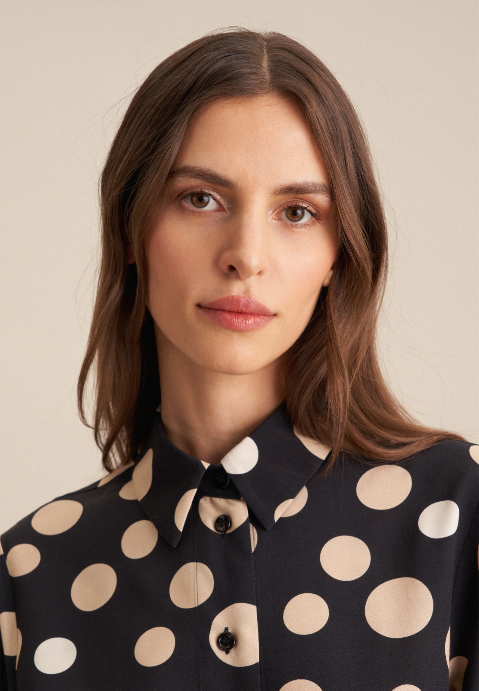seidensticker Hemdbluse »Schwarze Rose«, Langarm Kragen Druck