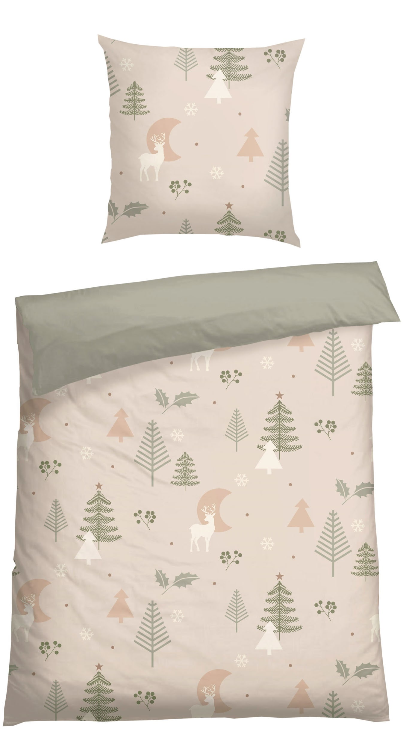 Schiesser Wendebettwäsche "Uma aus weicher Baumwolle im Nordic-Look" 2 Stk. Made in Green
