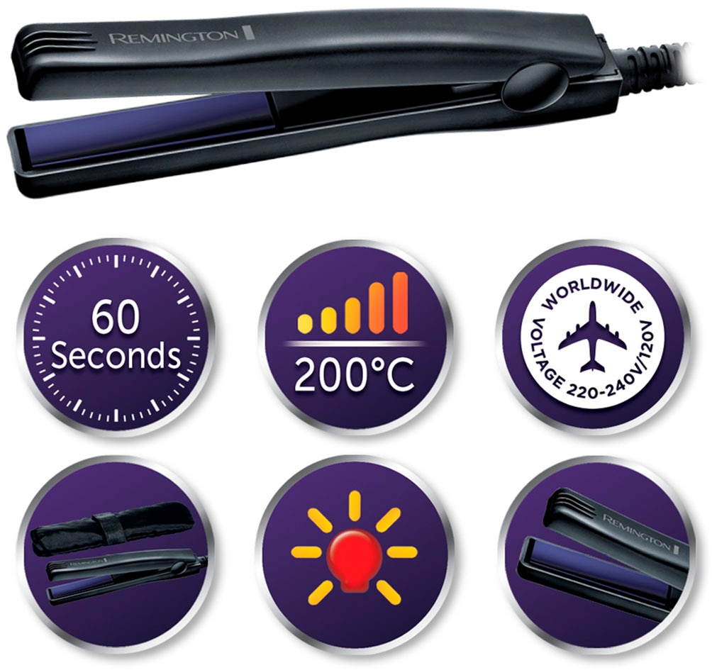 Remington Mini-Reiseglätteisen »S2880«, Keramik-Beschichtung, Mini-Reise-Haarglätter, On The Go, Frauen & Männer Haarstyling
