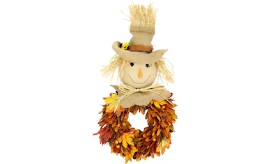 Kunstkranz »Herbstmännchen mit Hut, Kragen und künstlichem Ahorn Laub«
