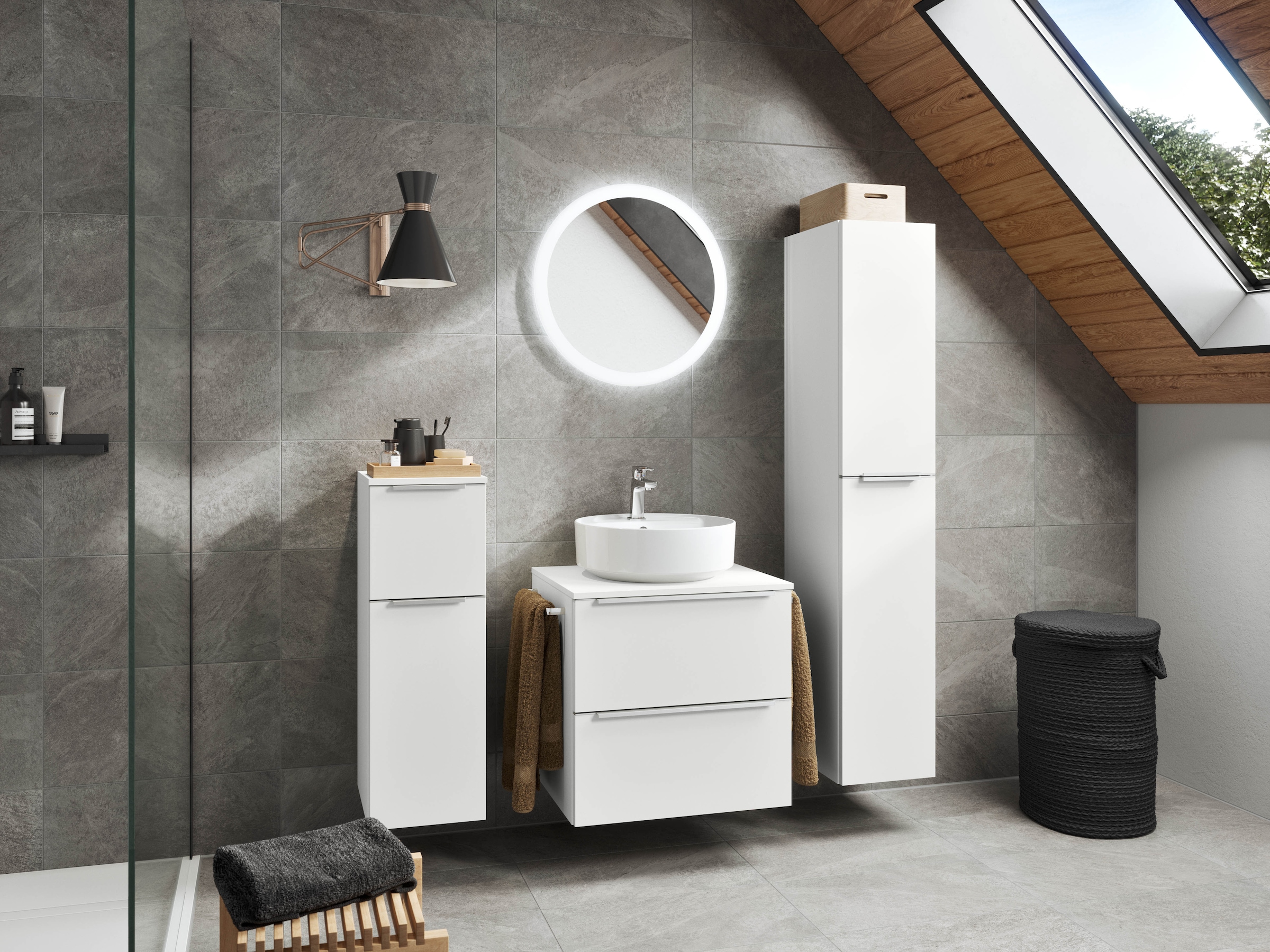 nobilia® Spiegel »Majra rund«, in Ø 60 und 75 cm, inkl. LED-Beleuchtung