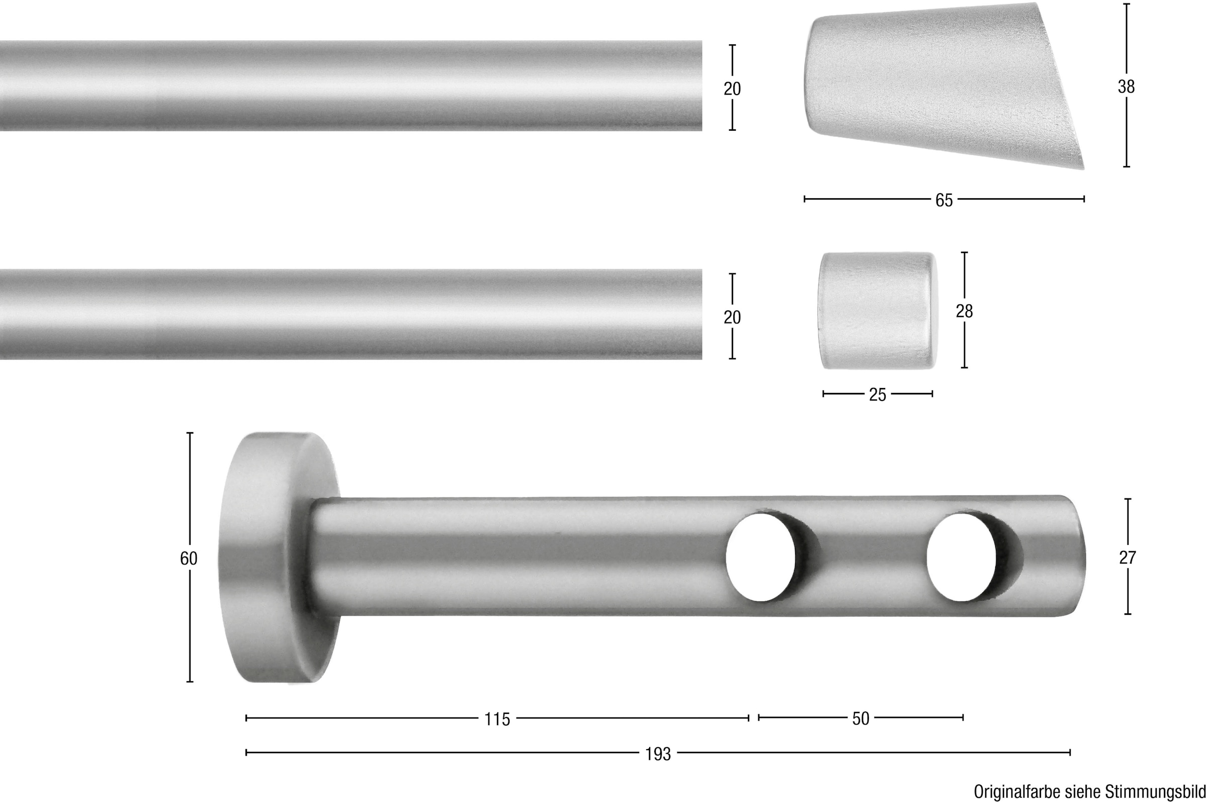 Friday Ringe Gardinenstange »MOLIS«, läufig-läufig, Vorhanggarnitur, Wunschmaßlänge, Wandmontage, verlängerbar, GARESA Keil, BAUR 2 Black ohne |