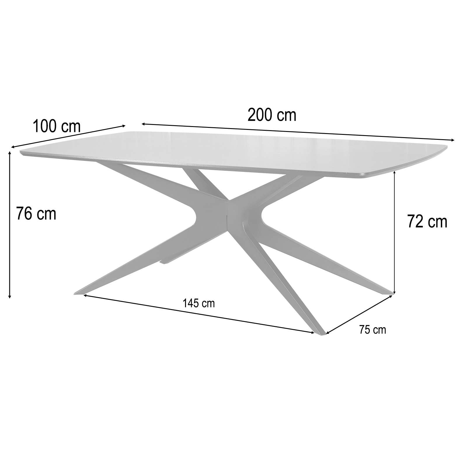 OTTO home Esstisch »Dakona« Tischplatte mit Holzstruktur, schwarze Metallbeine, Höhe 76 cm