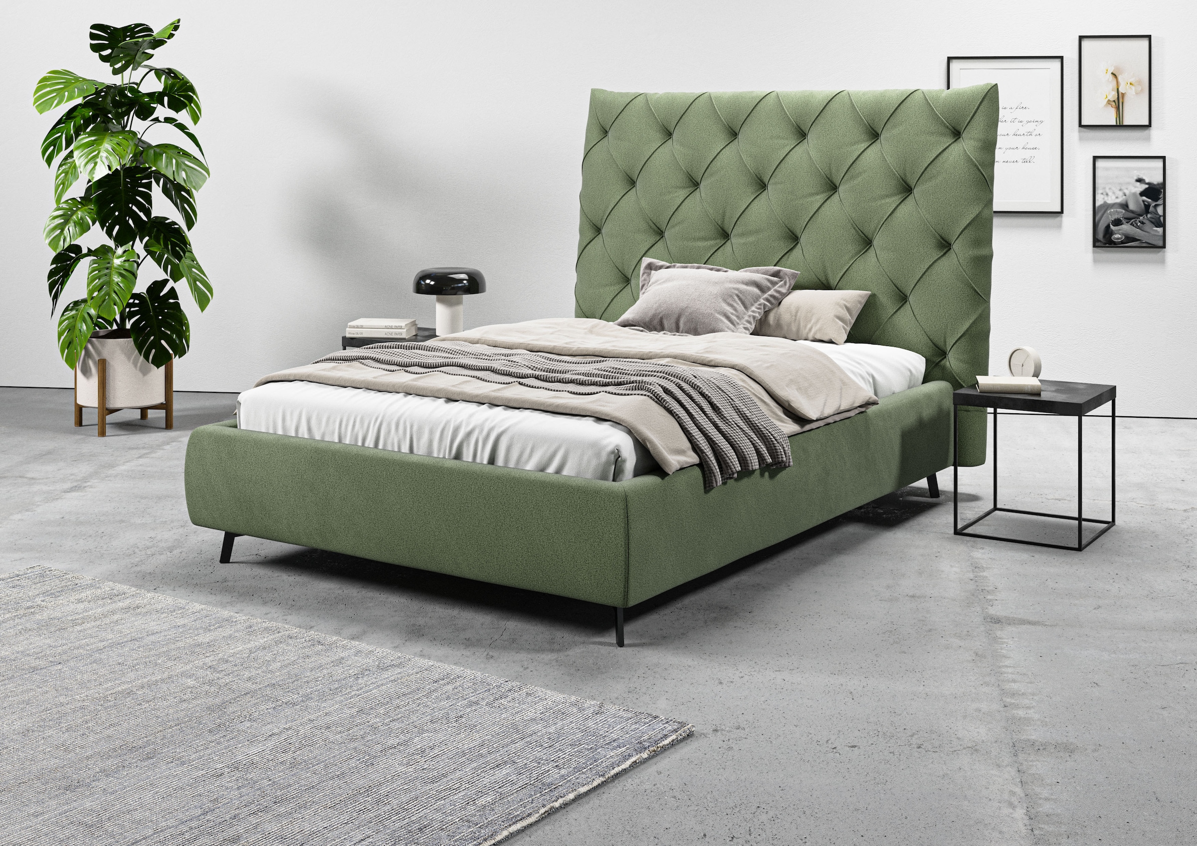 Home affaire Polsterbett "Maxime, in 4 Breiten bis 200cm, auch in Leder" Ko günstig online kaufen