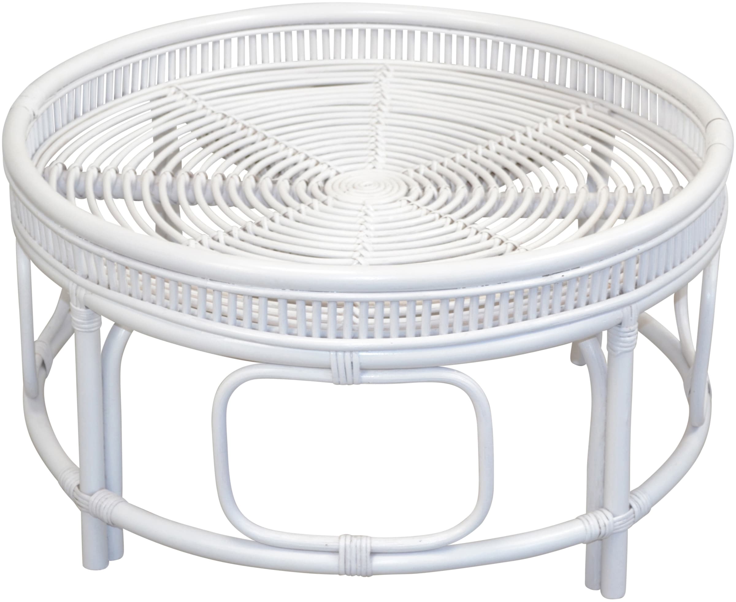 HOFMANN LIVING AND MORE Couchtisch, Rattan-Couchtisch mit oder ohne Glasplatte lieferbar