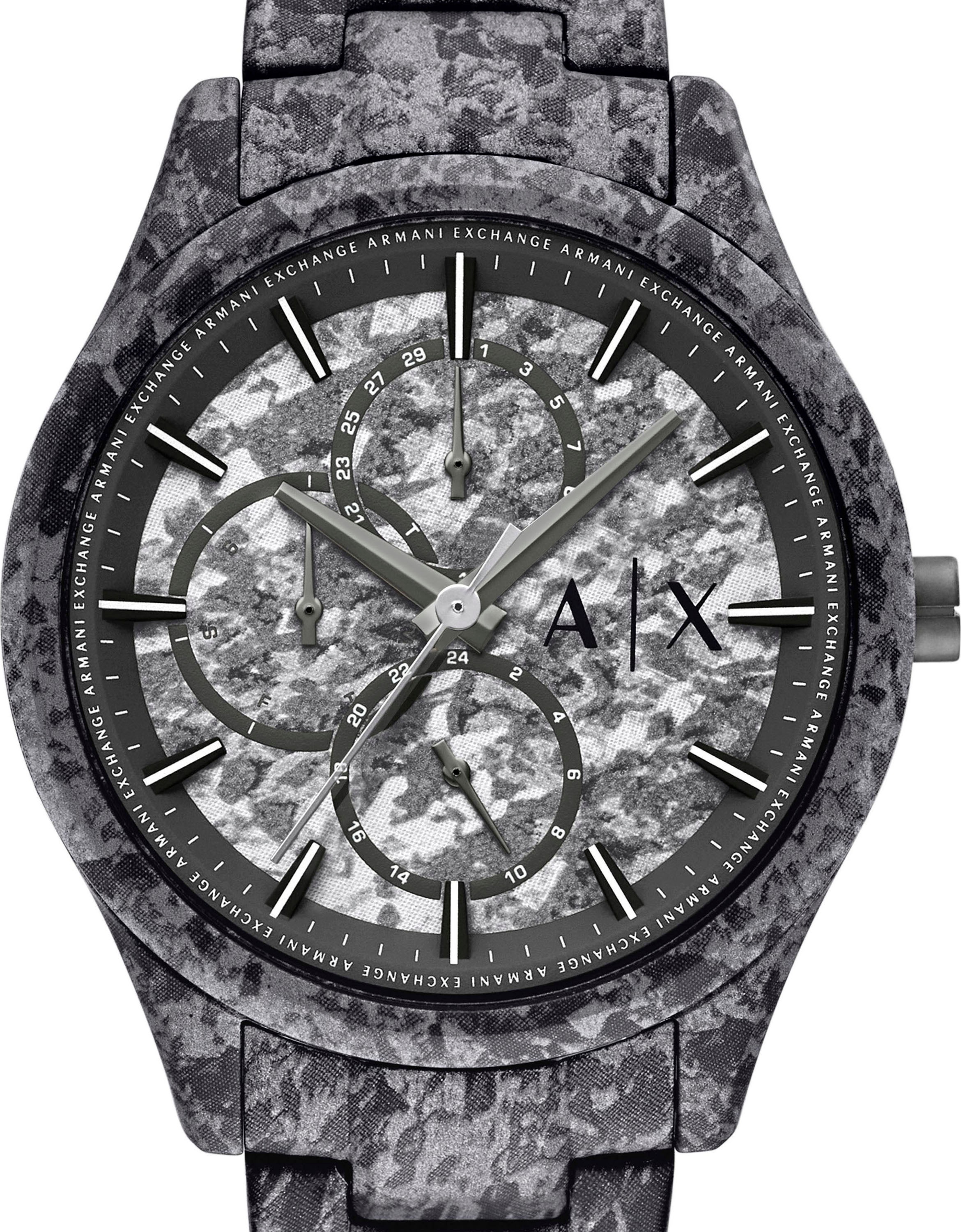 ARMANI EXCHANGE Multifunktionsuhr, Armbanduhr, Herrenuhr, Edelstahlarmband, analog, Tag, Wochentag