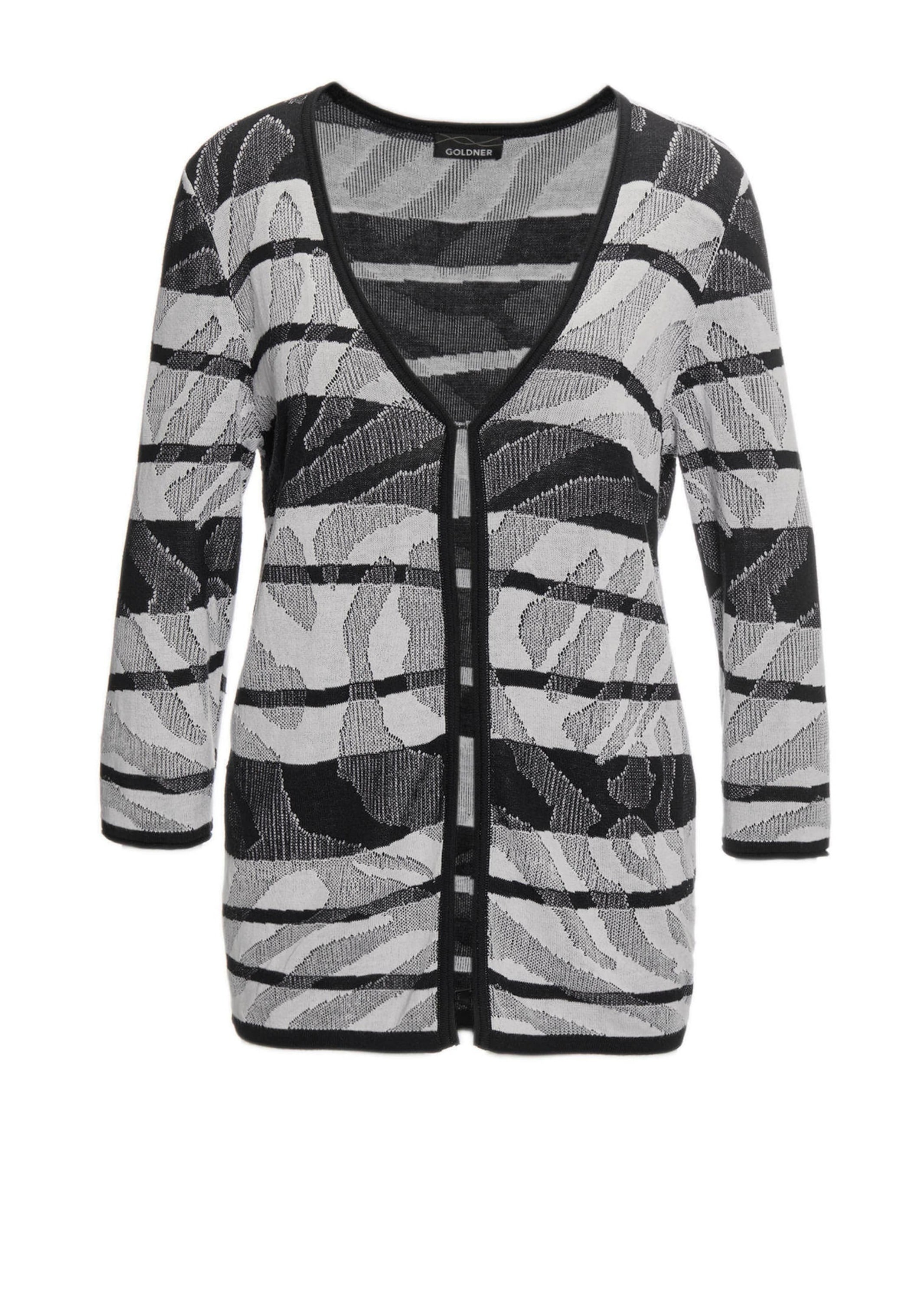 GOLDNER Strickjacke "Strickjacke mit V-Ausschnitt" mit attraktiven Rollkant günstig online kaufen