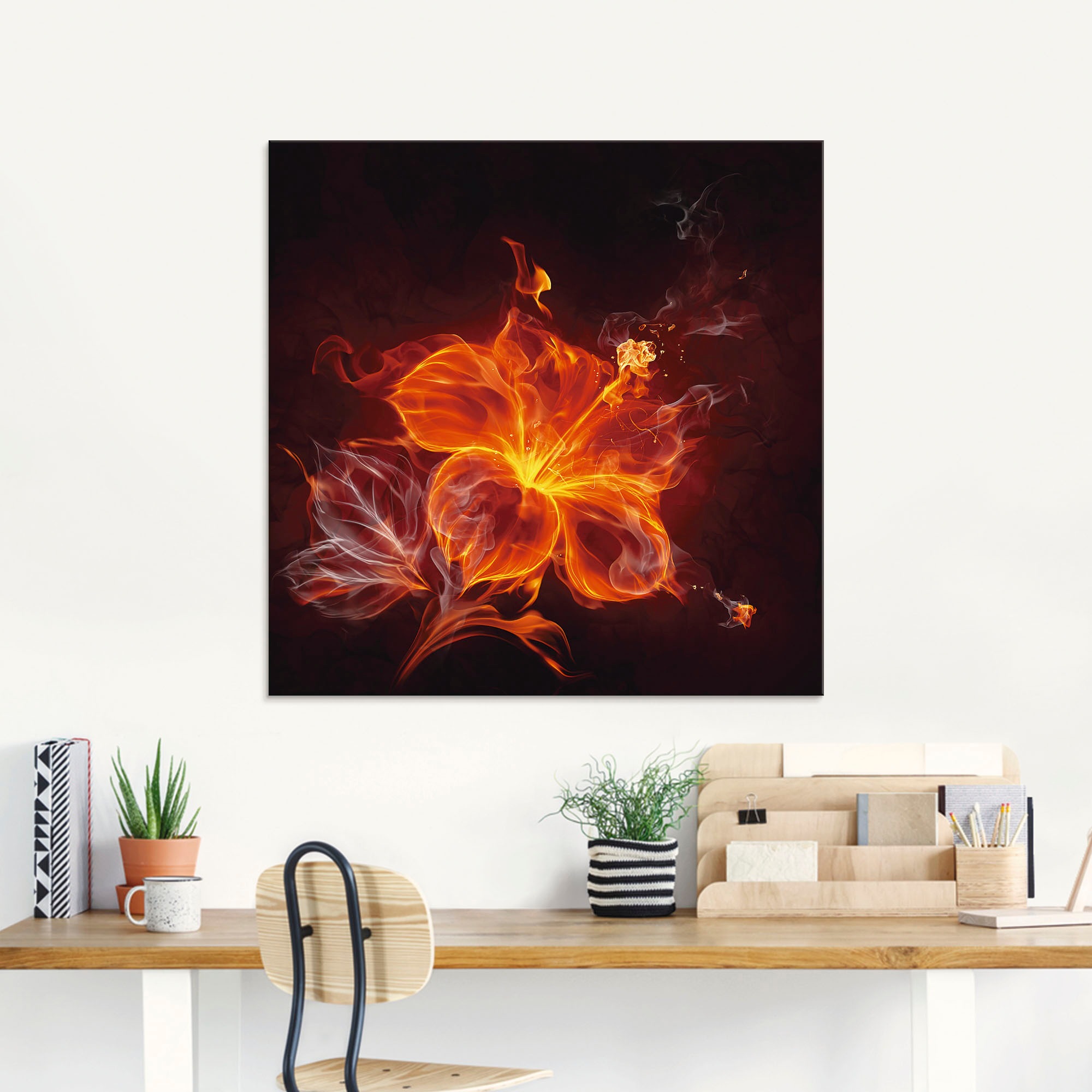 Artland Glasbild "Feuerblume" Blumen 1 Stk. tlg. in verschiedenen Größen günstig online kaufen